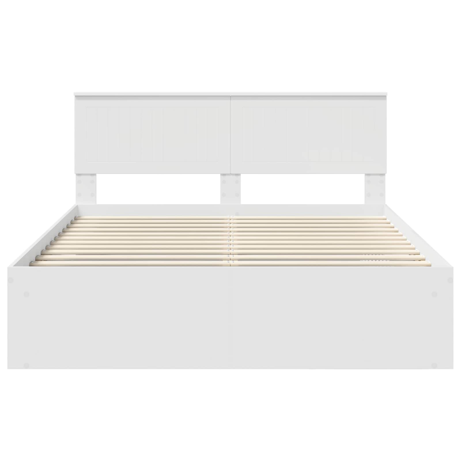 Bedframe met hoofdeinde Wit 150 x 200 cm Massief grenenhout is nu te koop bij PeponiXL, paradijselijk wonen!