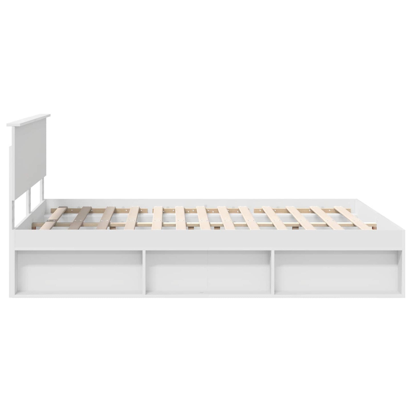 Bedframe met hoofdeinde Wit 150 x 200 cm Massief grenenhout is nu te koop bij PeponiXL, paradijselijk wonen!
