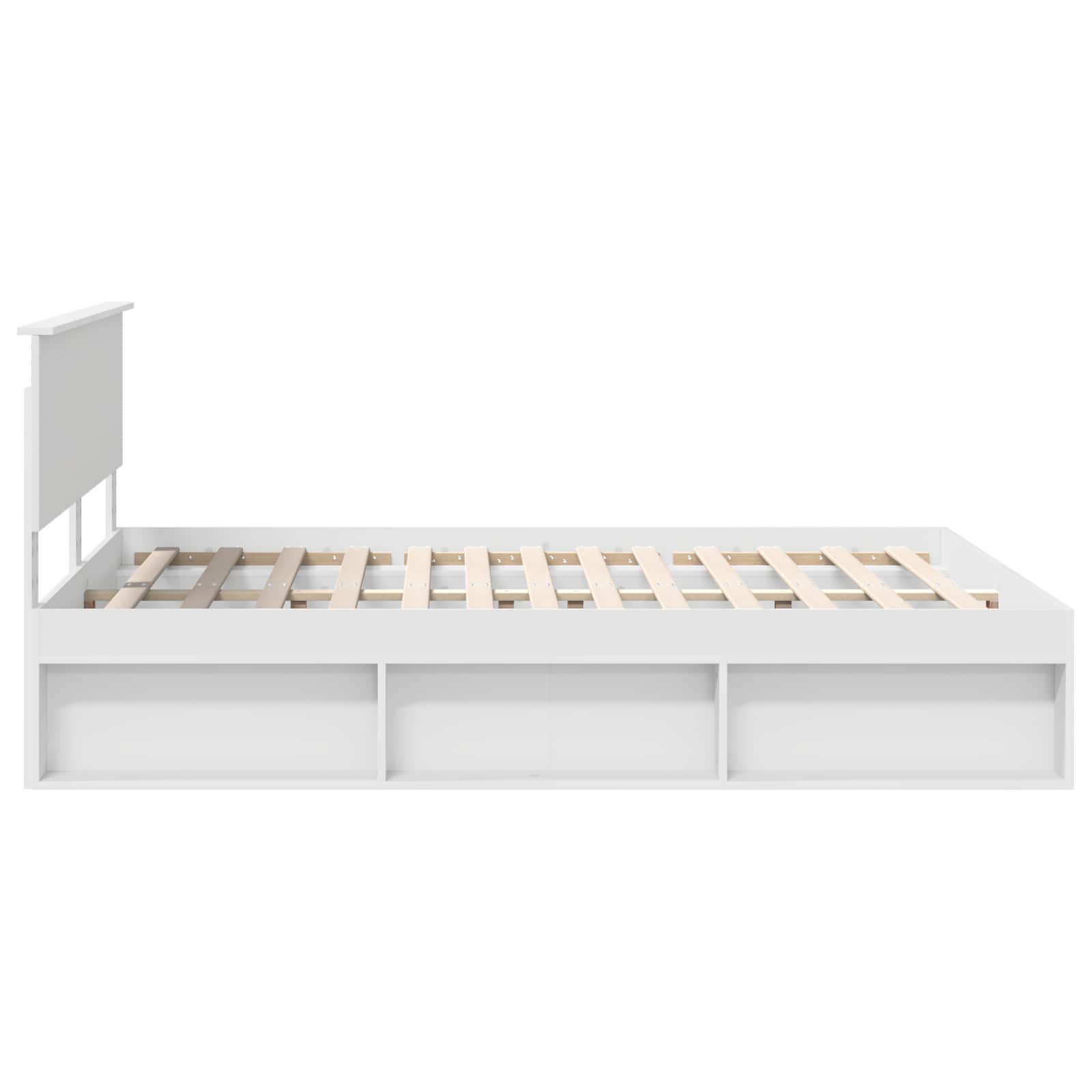 Bedframe met hoofdeinde Wit 150 x 200 cm Massief grenenhout is nu te koop bij PeponiXL, paradijselijk wonen!