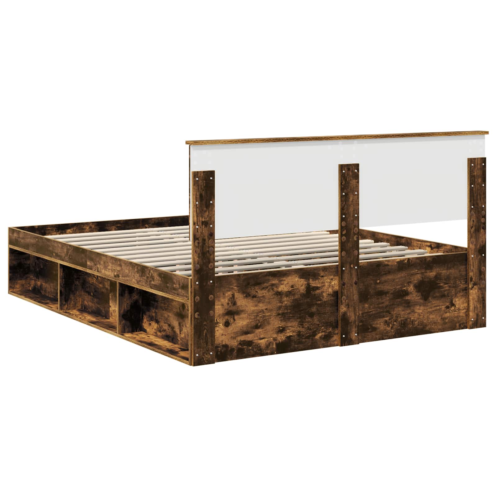 Bedframe Gerookt eiken 150 x 200 cm Massief grenenhout is nu te koop bij PeponiXL, paradijselijk wonen!