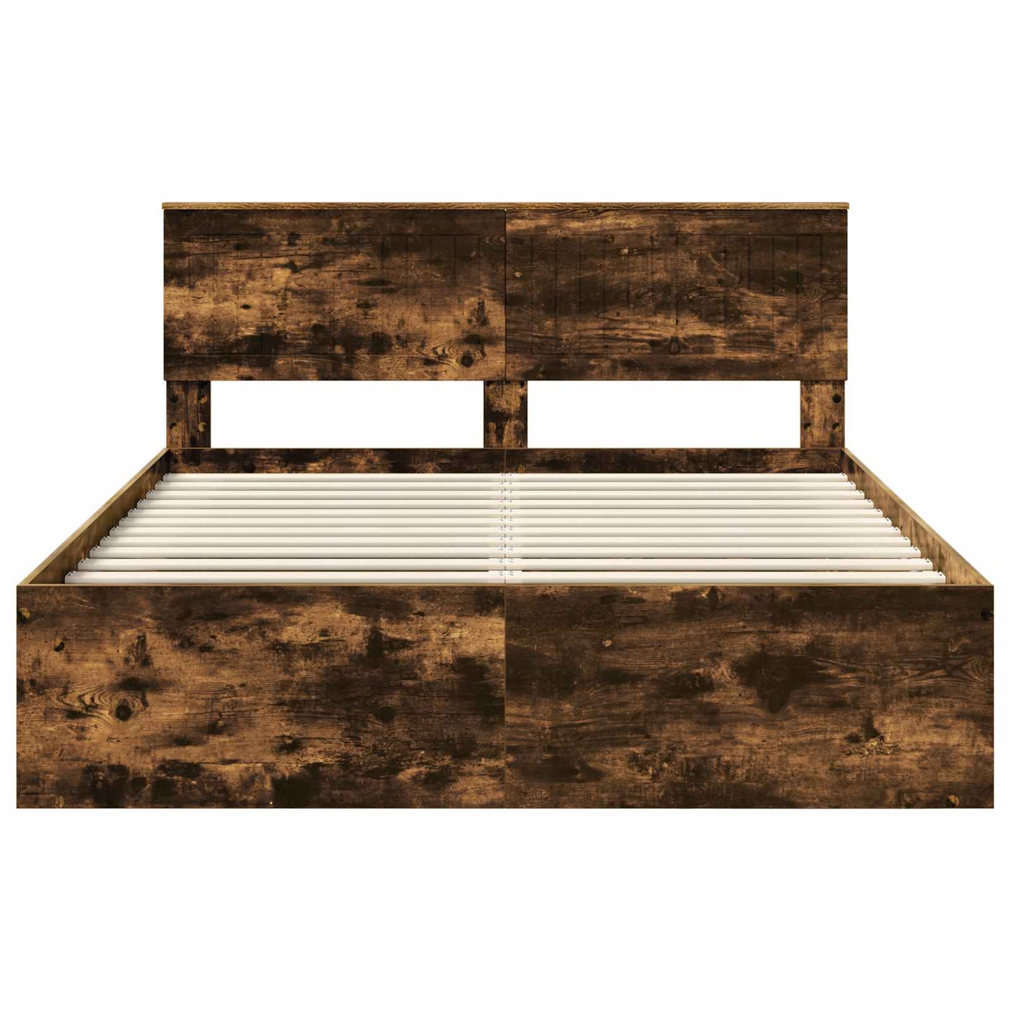 Bedframe Gerookt eiken 150 x 200 cm Massief grenenhout is nu te koop bij PeponiXL, paradijselijk wonen!