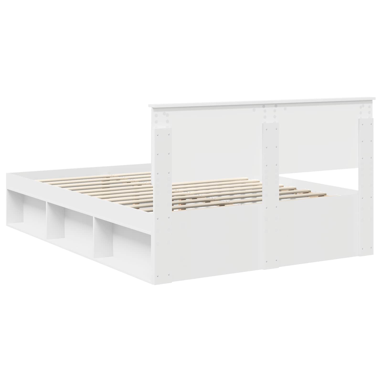Bedframe met hoofdeinde Wit 140 x 200 cm Massief grenenhout is nu te koop bij PeponiXL, paradijselijk wonen!
