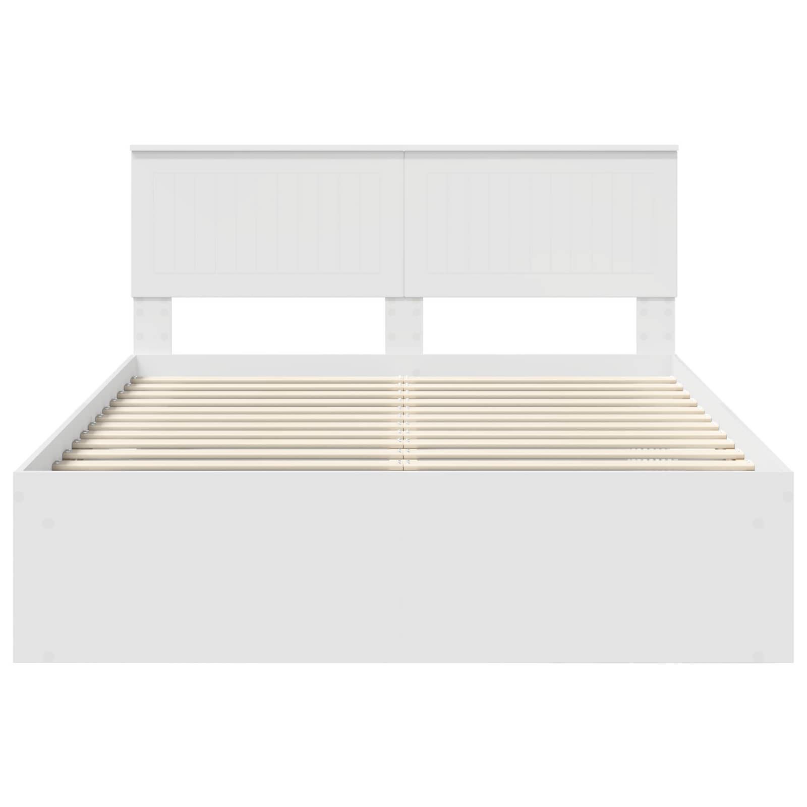 Bedframe met hoofdeinde Wit 140 x 200 cm Massief grenenhout is nu te koop bij PeponiXL, paradijselijk wonen!