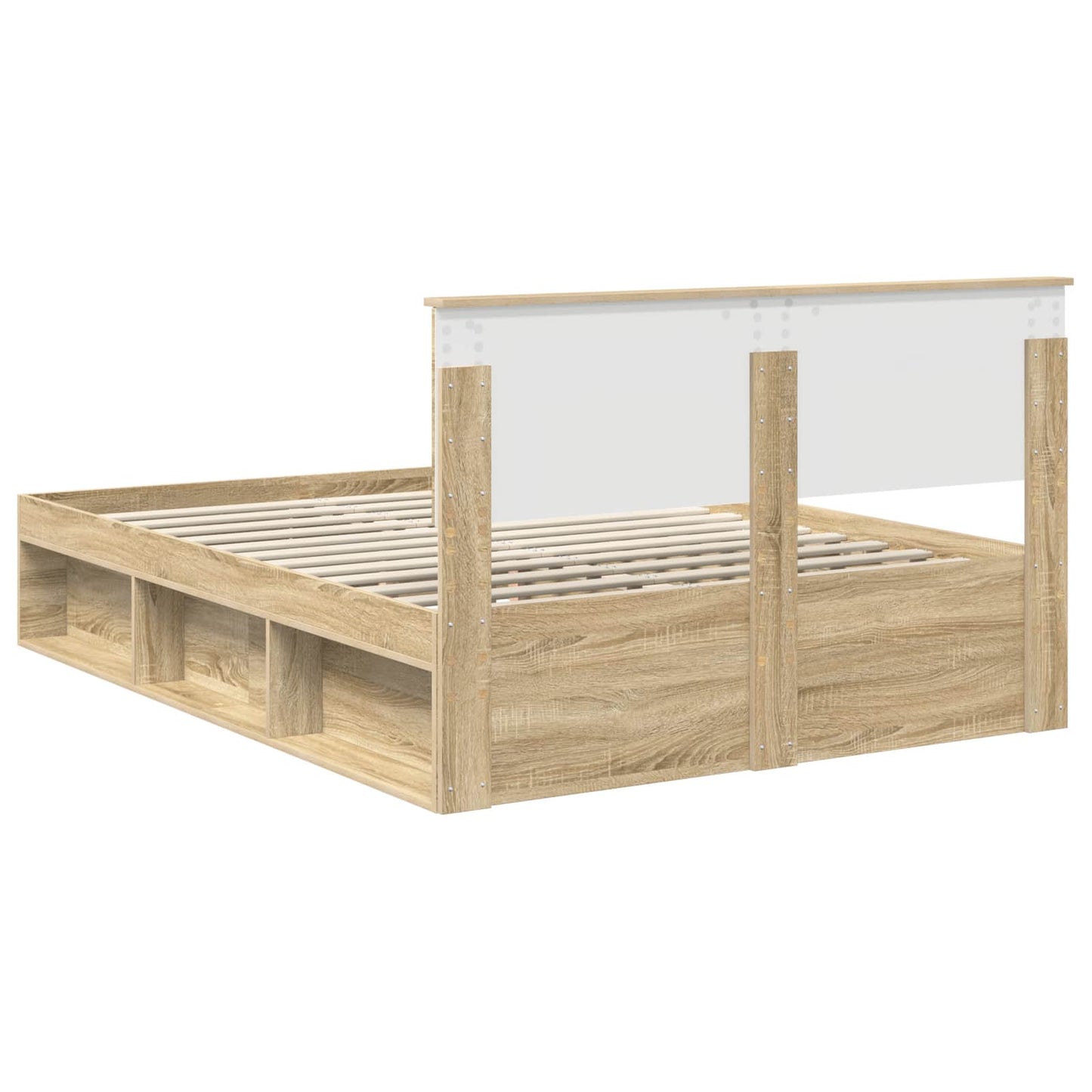 Bedframe met hoofdeinde Sonoma 140 x 200 cm Massief grenenhout is nu te koop bij PeponiXL, paradijselijk wonen!