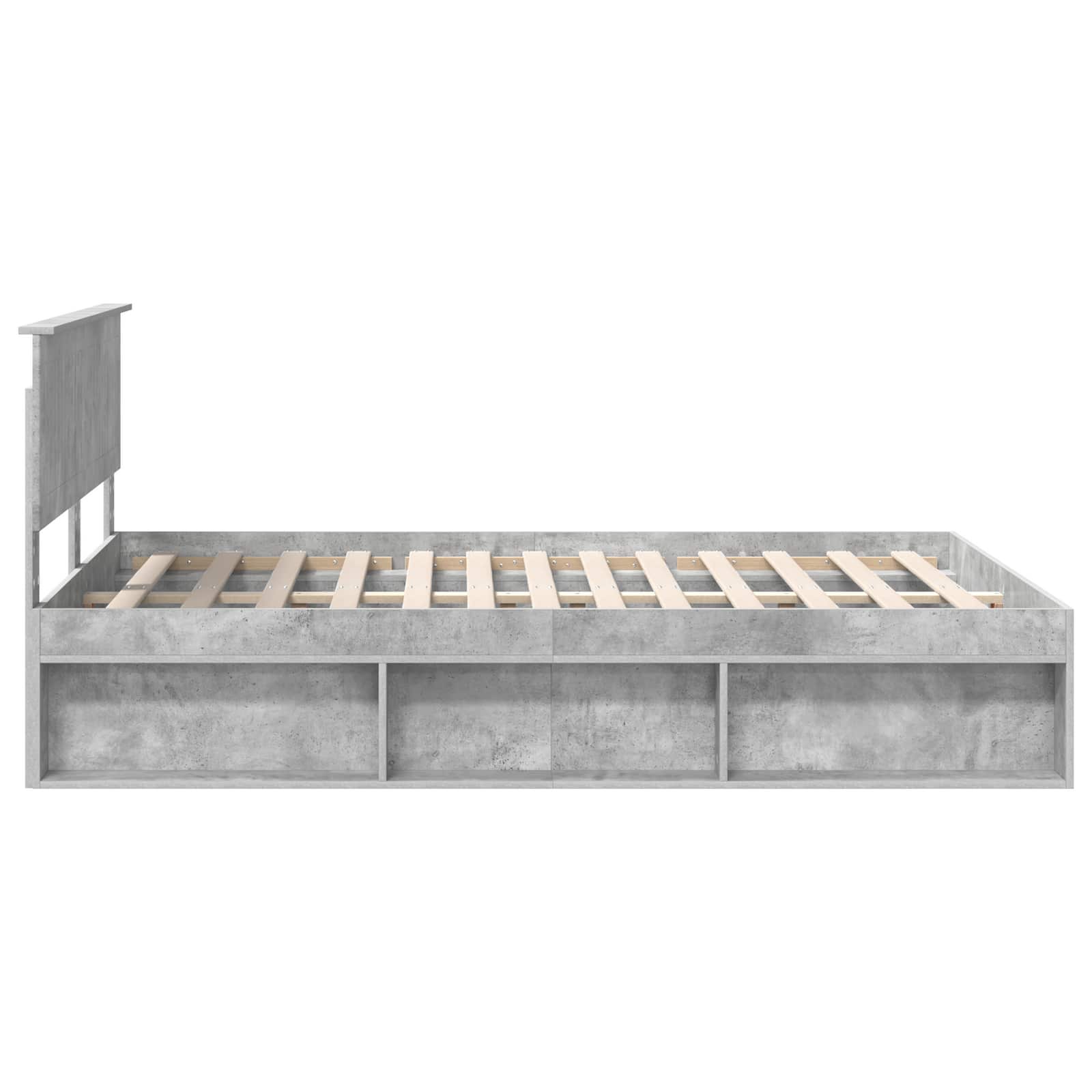 Bedframe met hoofdeinde Beton 140 x 200 cm Massief grenenhout is nu te koop bij PeponiXL, paradijselijk wonen!
