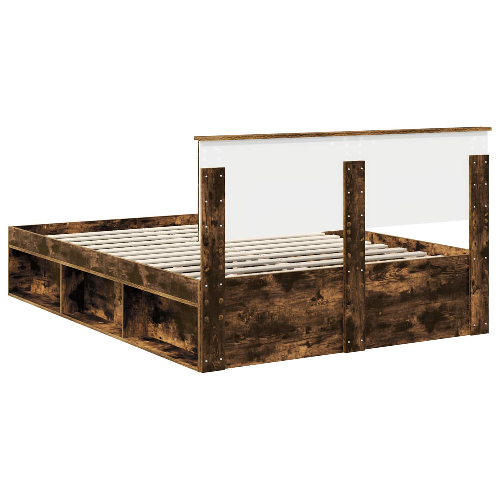 Bedframe Gerookt eiken 140 x 200 cm Massief grenenhout is nu te koop bij PeponiXL, paradijselijk wonen!