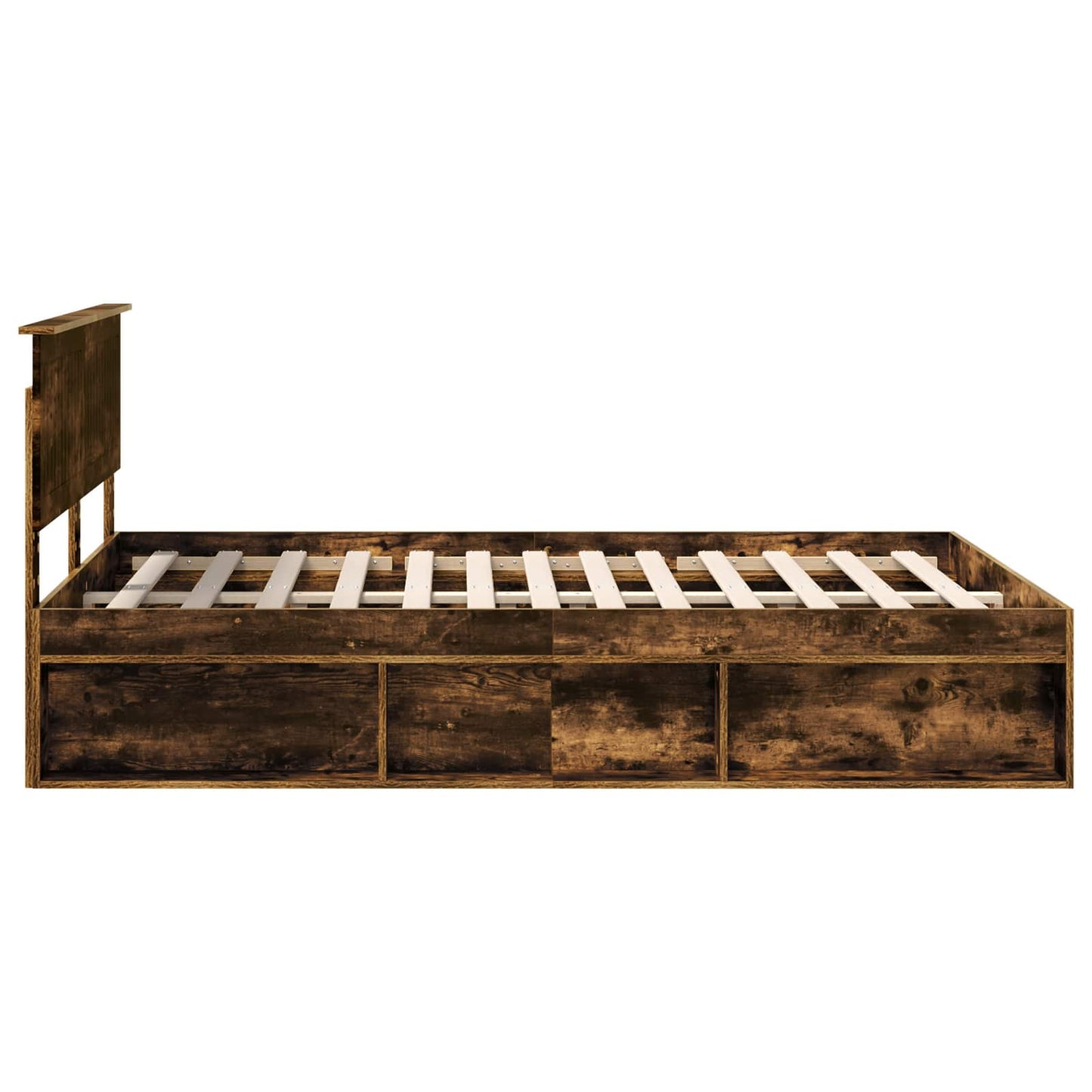 Bedframe Gerookt eiken 140 x 200 cm Massief grenenhout is nu te koop bij PeponiXL, paradijselijk wonen!