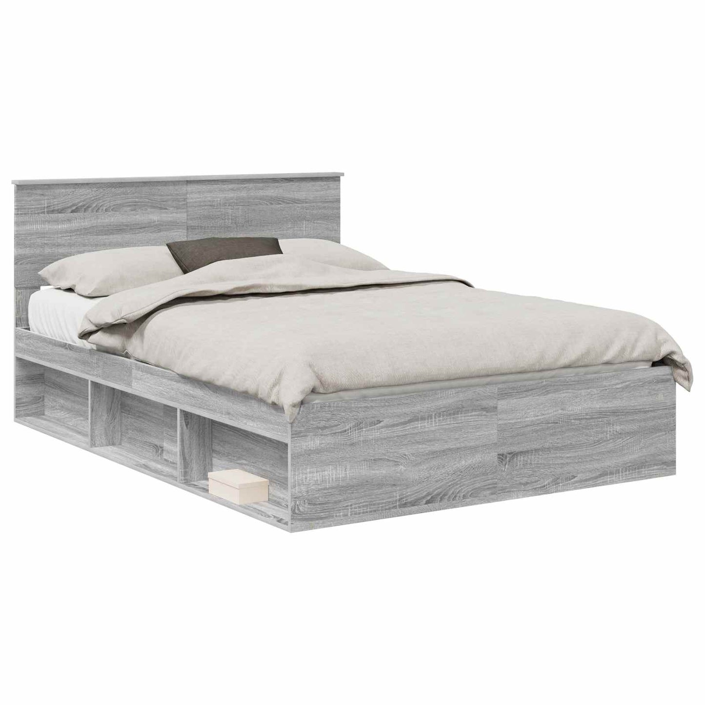 Bedframe Grijs Sonoma 140 x 200 cm Massief grenenhout is nu te koop bij PeponiXL, paradijselijk wonen!