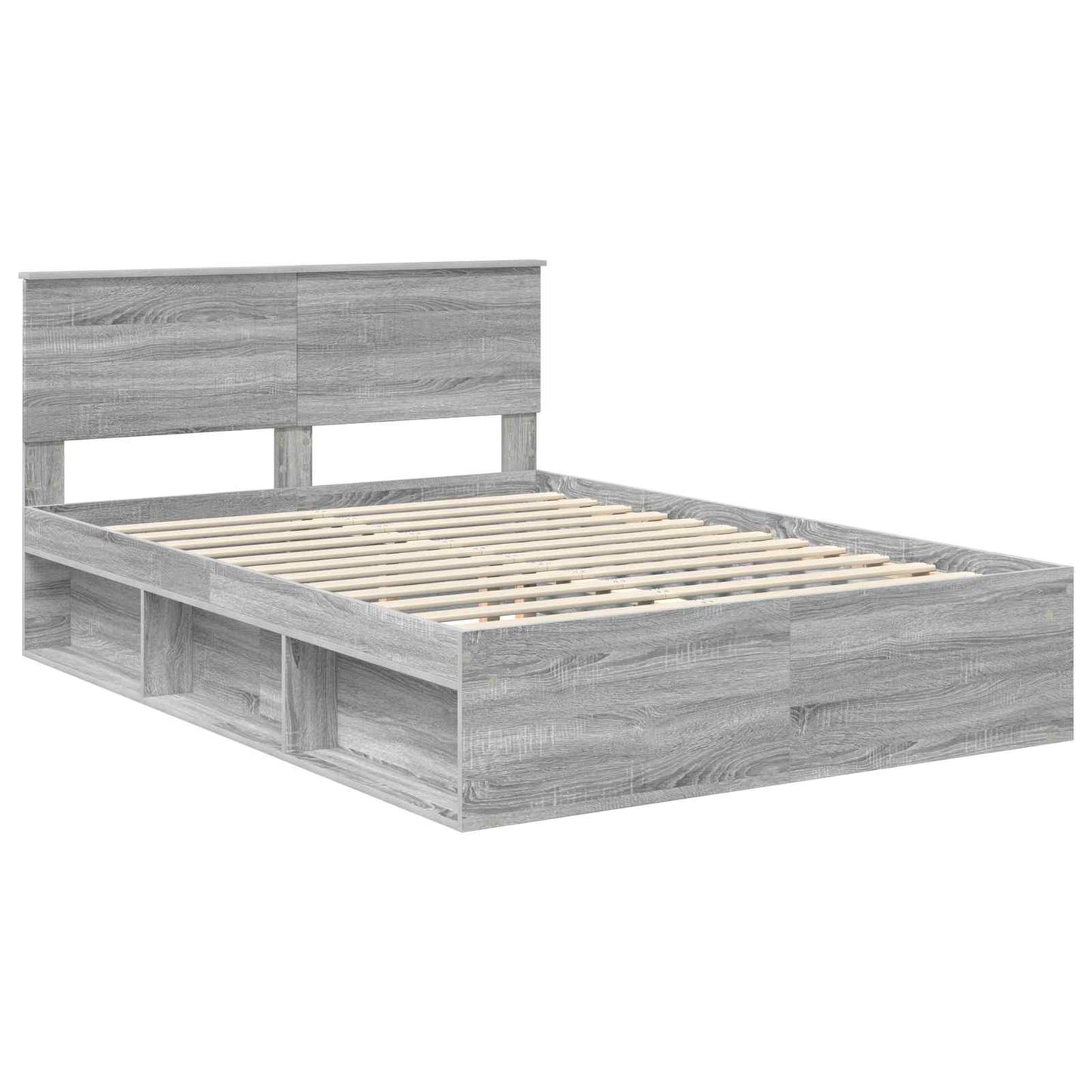 Bedframe Grijs Sonoma 140 x 200 cm Massief grenenhout is nu te koop bij PeponiXL, paradijselijk wonen!