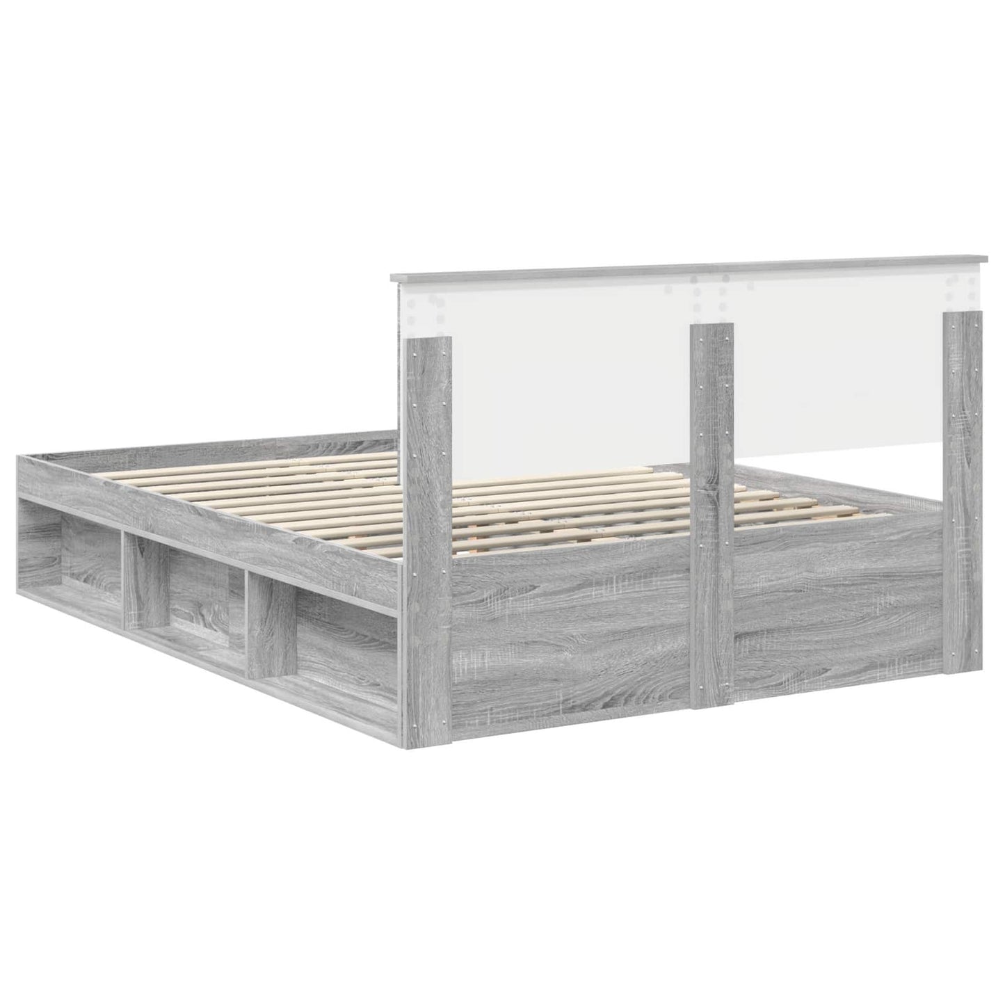 Bedframe Grijs Sonoma 140 x 200 cm Massief grenenhout is nu te koop bij PeponiXL, paradijselijk wonen!