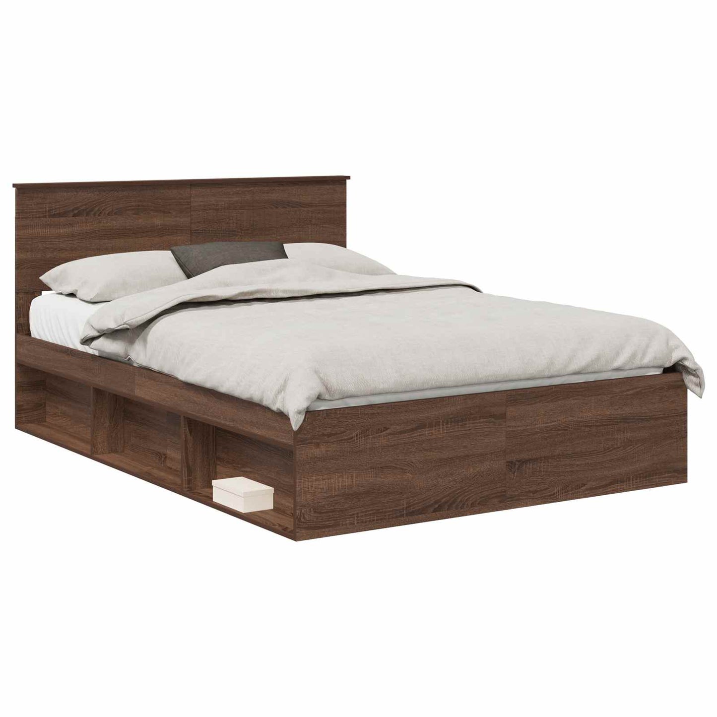 Bedframe Bruin Eiken 140 x 200 cm Massief grenenhout is nu te koop bij PeponiXL, paradijselijk wonen!