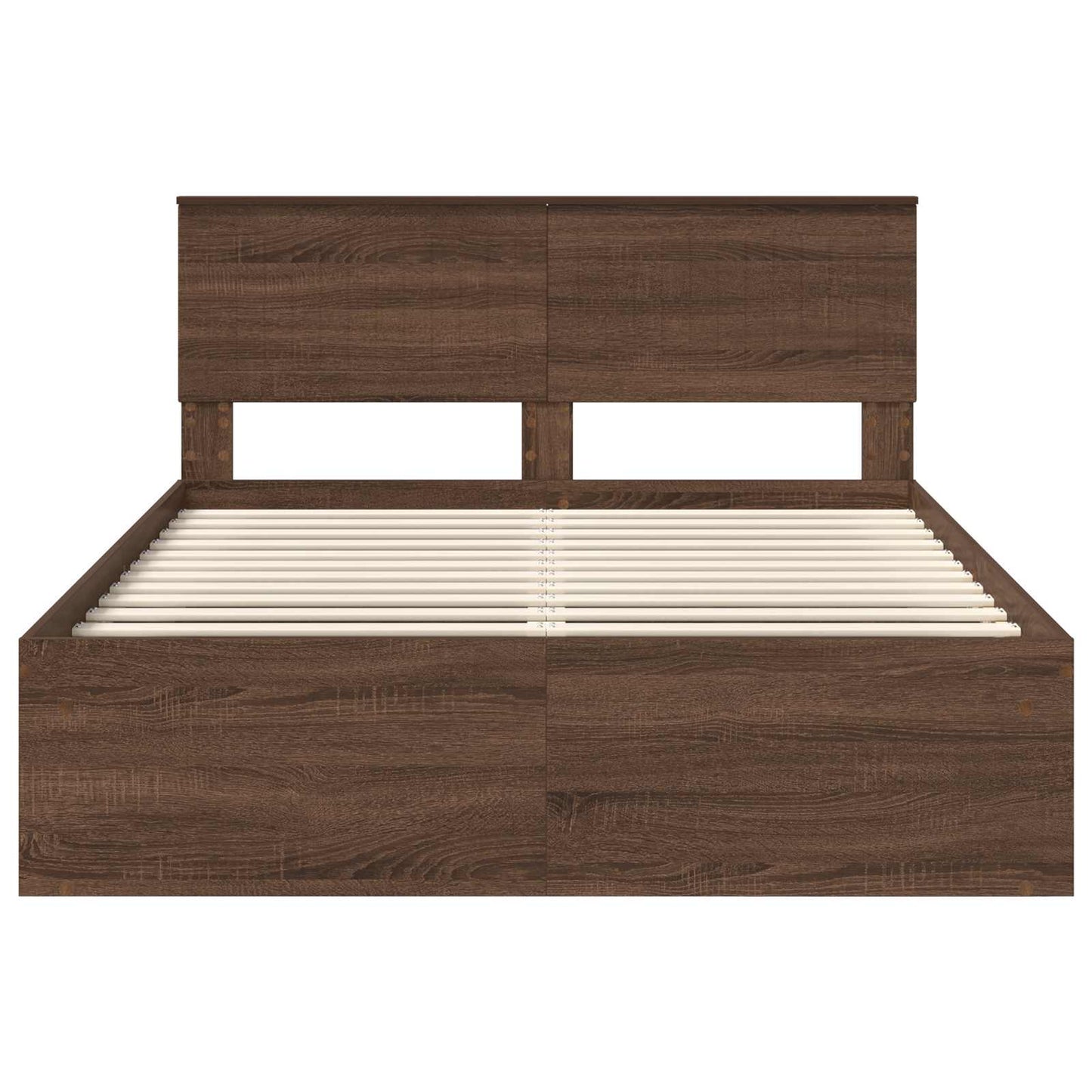 Bedframe Bruin Eiken 140 x 200 cm Massief grenenhout is nu te koop bij PeponiXL, paradijselijk wonen!