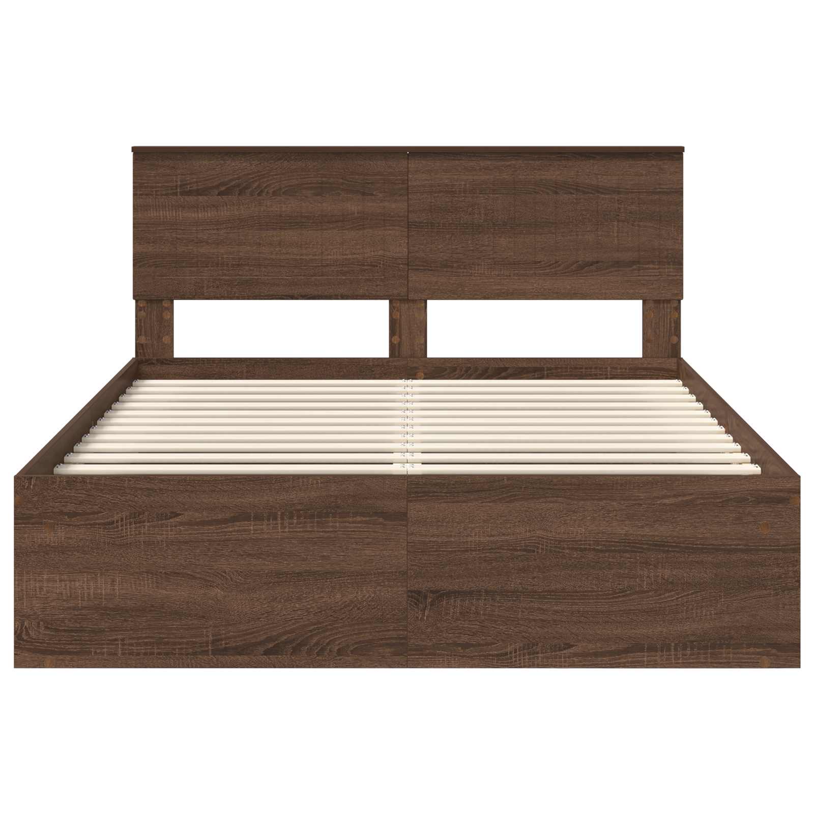 Bedframe Bruin Eiken 140 x 200 cm Massief grenenhout is nu te koop bij PeponiXL, paradijselijk wonen!