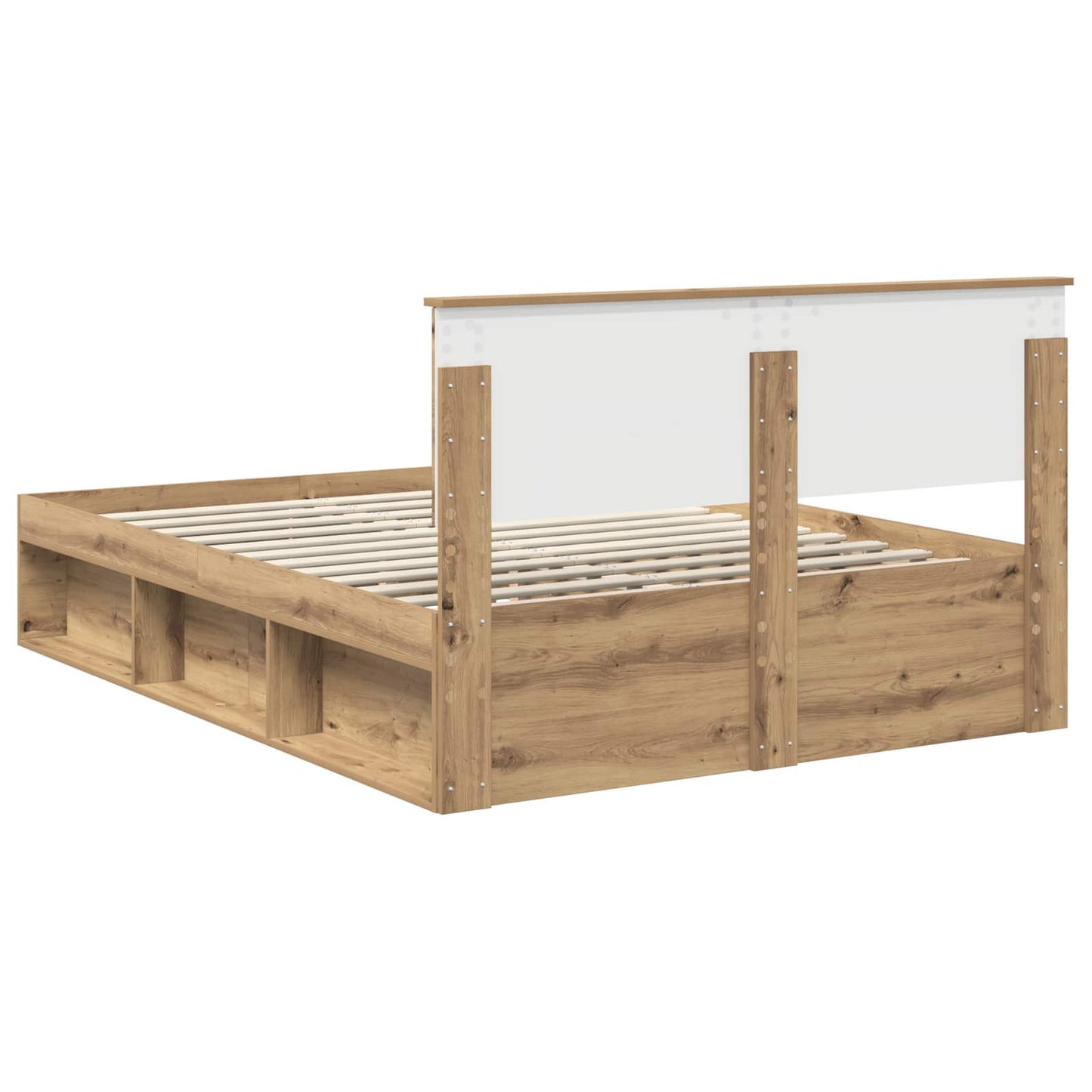 Bedframe Ambachtelijk eiken 140 x 200 cm Massief grenenhout is nu te koop bij PeponiXL, paradijselijk wonen!