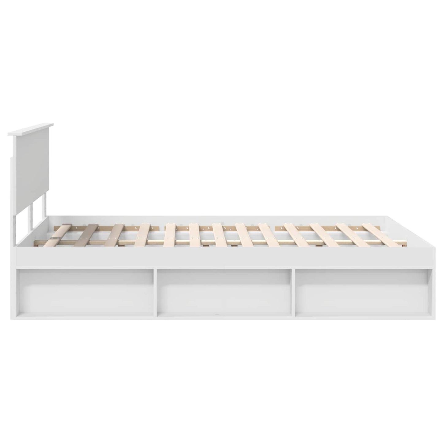 Bedframe met hoofdeinde Wit 140 x 190 cm Massief grenenhout is nu te koop bij PeponiXL, paradijselijk wonen!