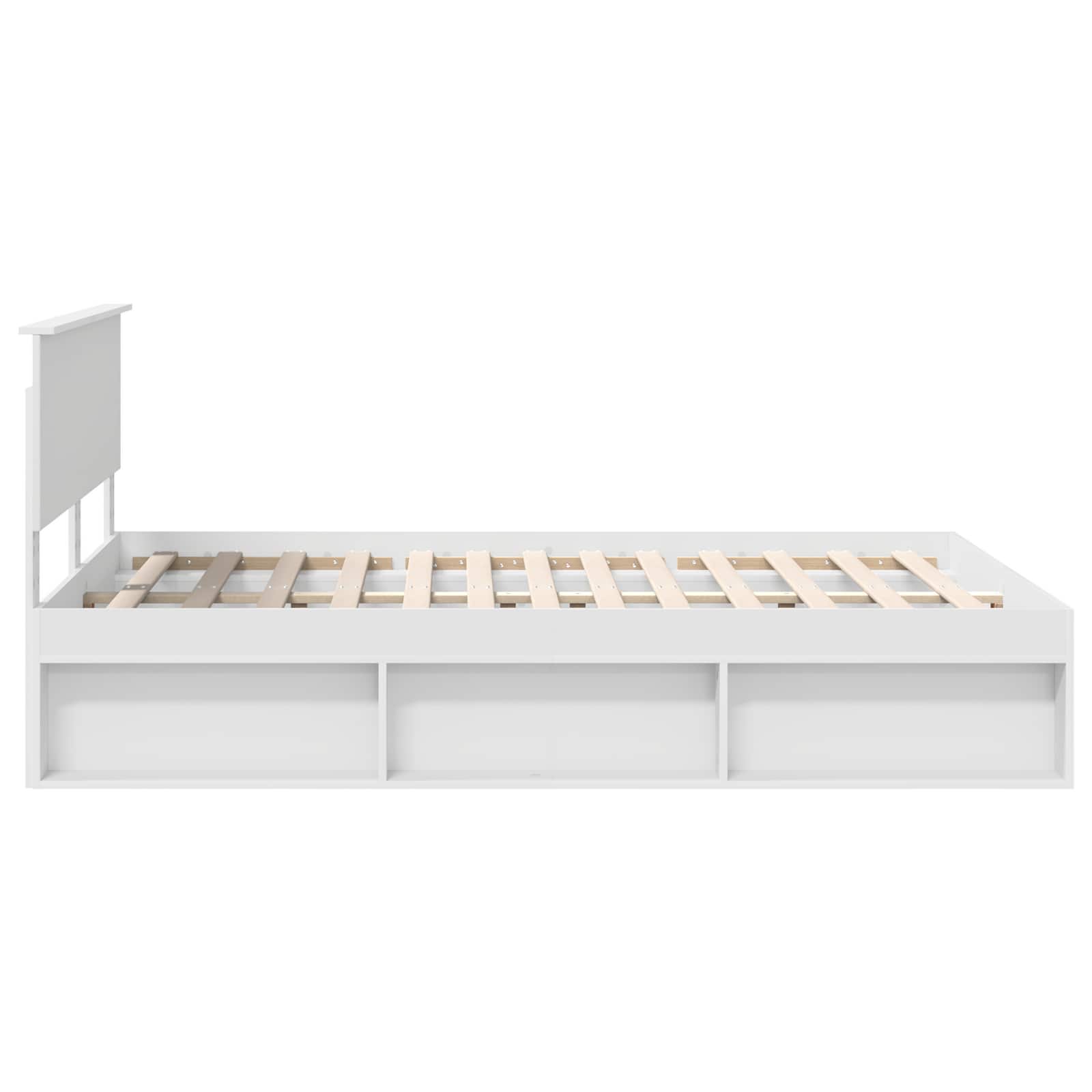 Bedframe met hoofdeinde Wit 140 x 190 cm Massief grenenhout is nu te koop bij PeponiXL, paradijselijk wonen!