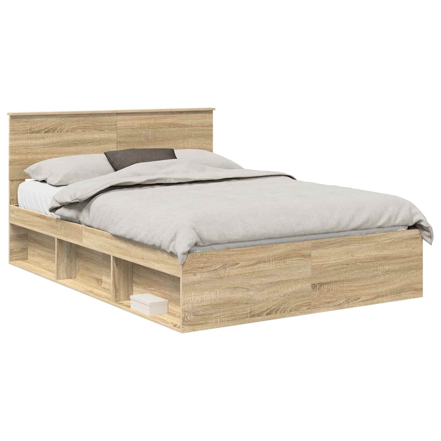 Bedframe met hoofdeinde Sonoma 140 x 190 cm Massief grenenhout is nu te koop bij PeponiXL, paradijselijk wonen!