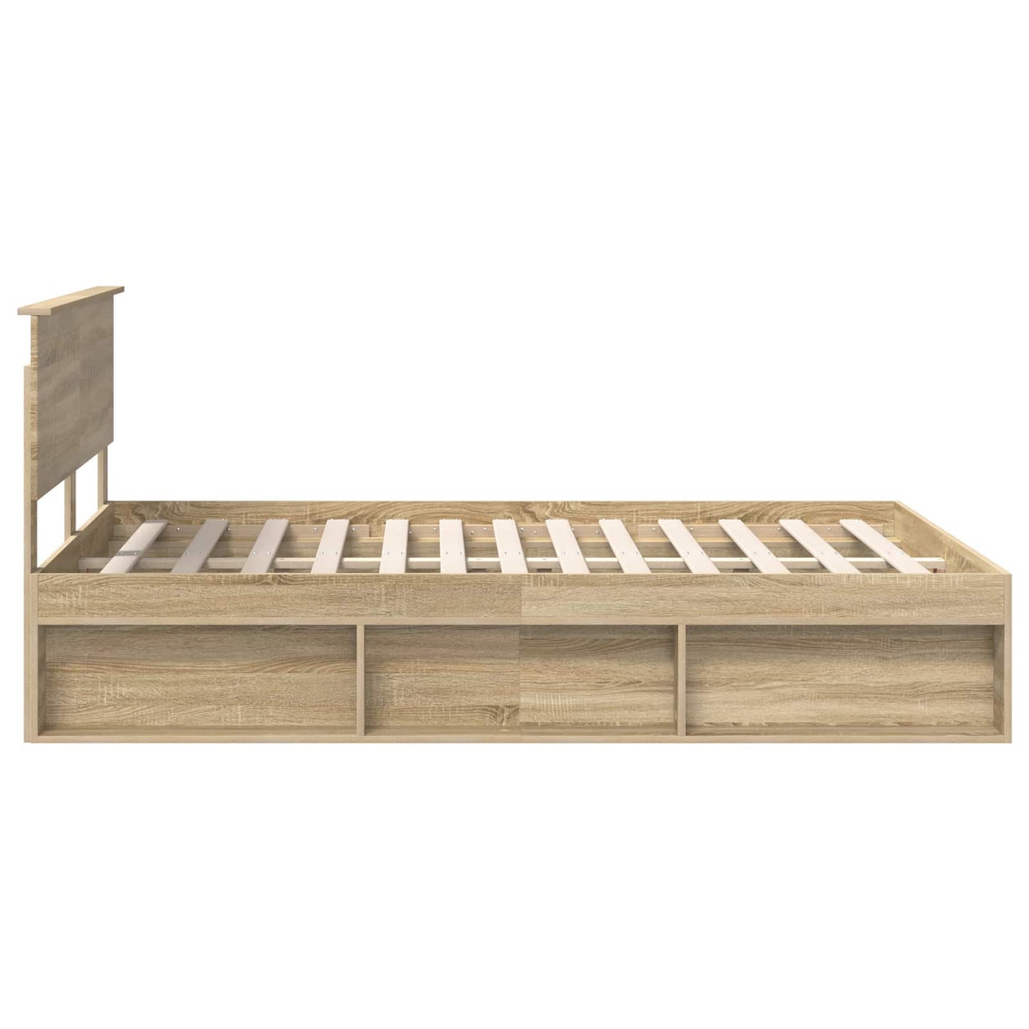 Bedframe met hoofdeinde Sonoma 140 x 190 cm Massief grenenhout is nu te koop bij PeponiXL, paradijselijk wonen!
