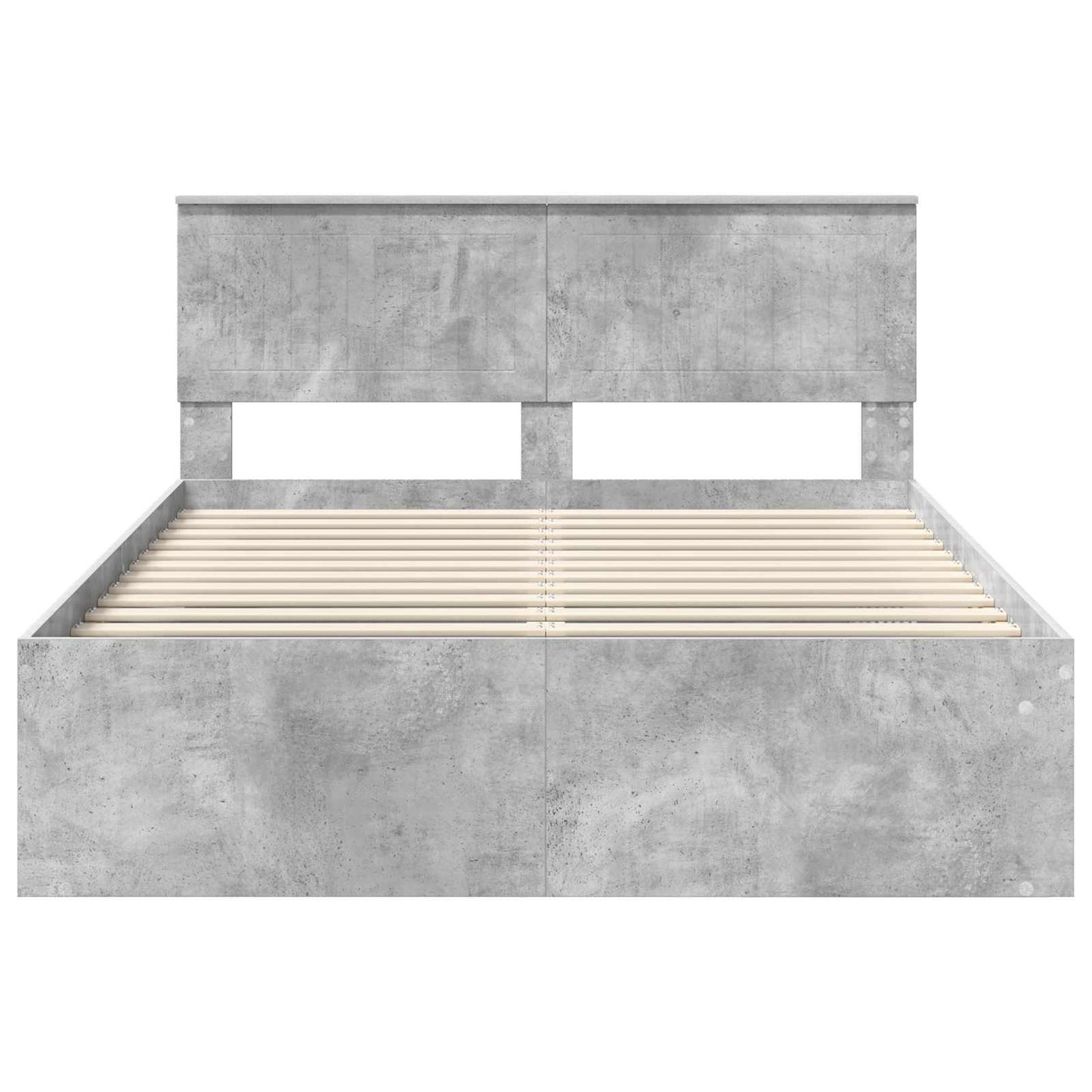 Bedframe met hoofdeinde Beton 140 x 190 cm Massief grenenhout is nu te koop bij PeponiXL, paradijselijk wonen!