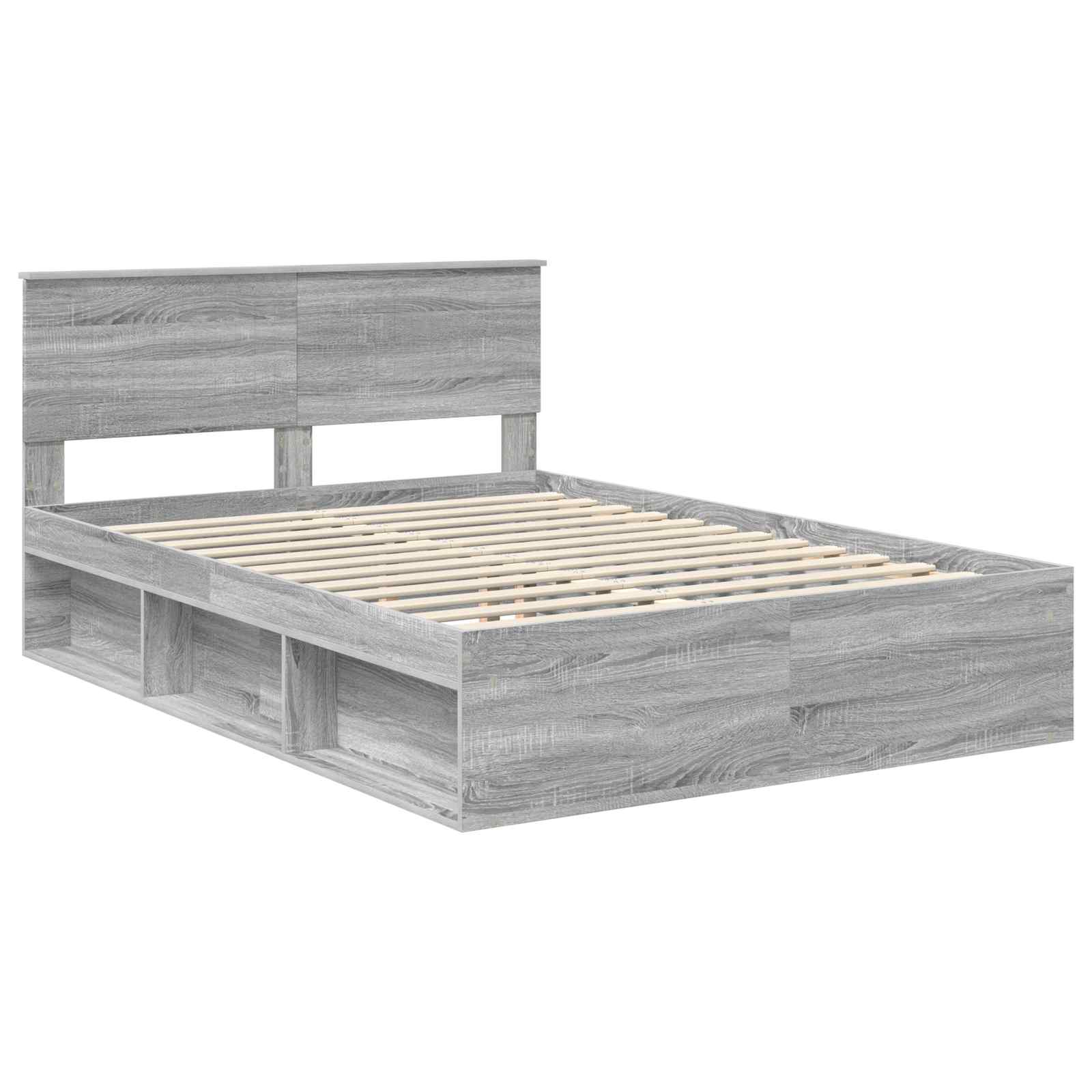 Bedframe Grijs Sonoma 140 x 190 cm Massief grenenhout is nu te koop bij PeponiXL, paradijselijk wonen!