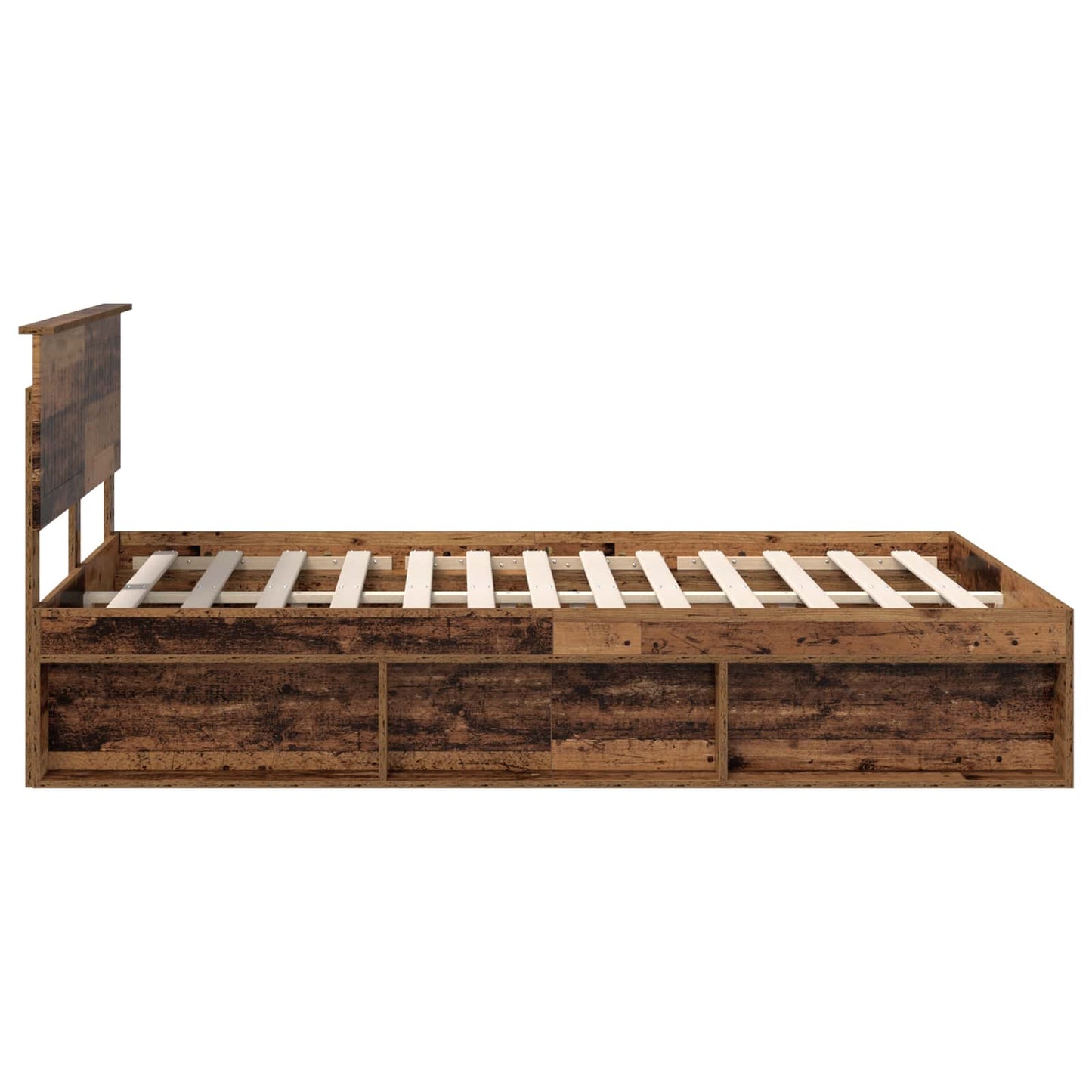 Bedframe met hoofdeinde Oudhout 140 x 190 cm Massief grenenhout is nu te koop bij PeponiXL, paradijselijk wonen!