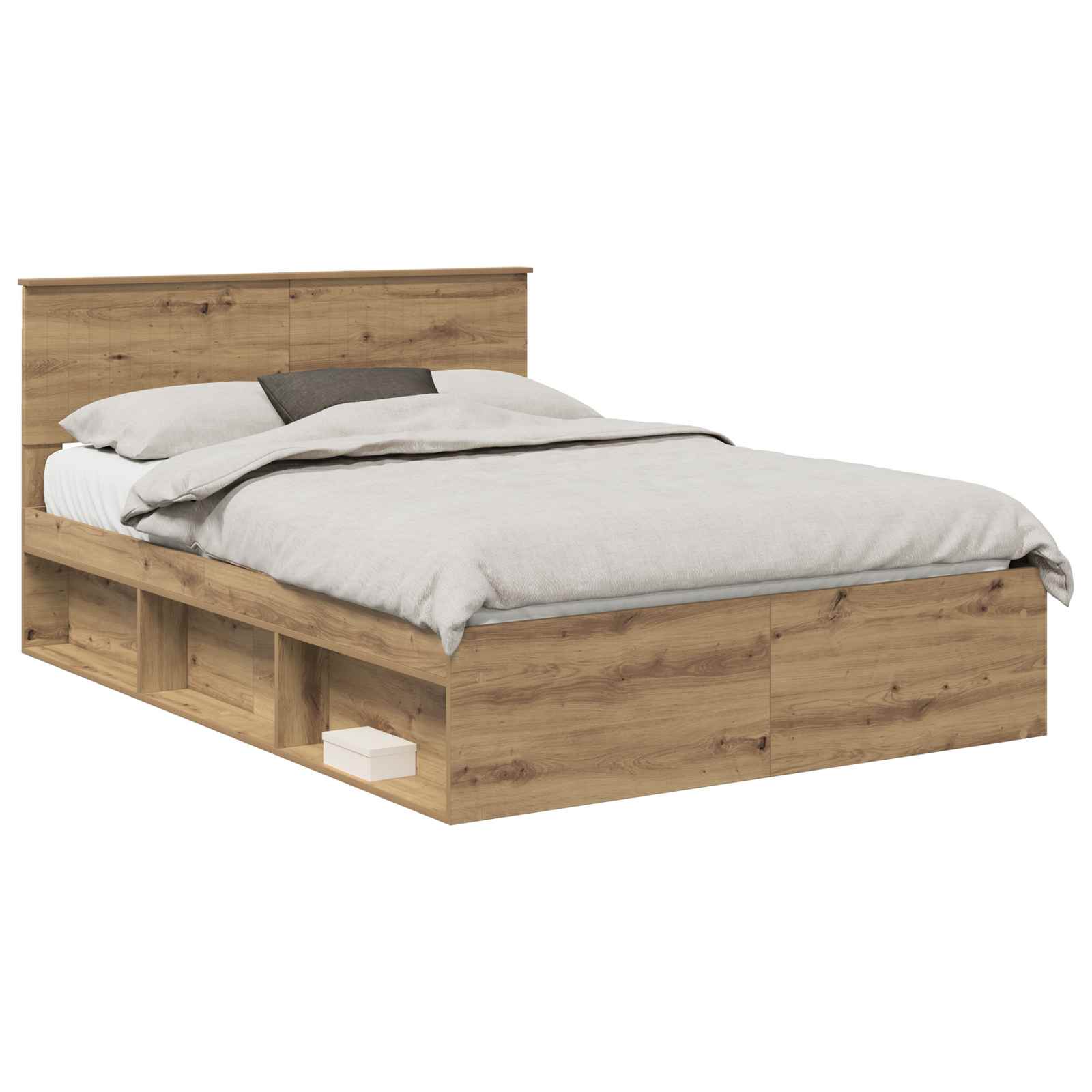 Bedframe Ambachtelijk eiken 140 x 190 cm Massief grenenhout is nu te koop bij PeponiXL, paradijselijk wonen!