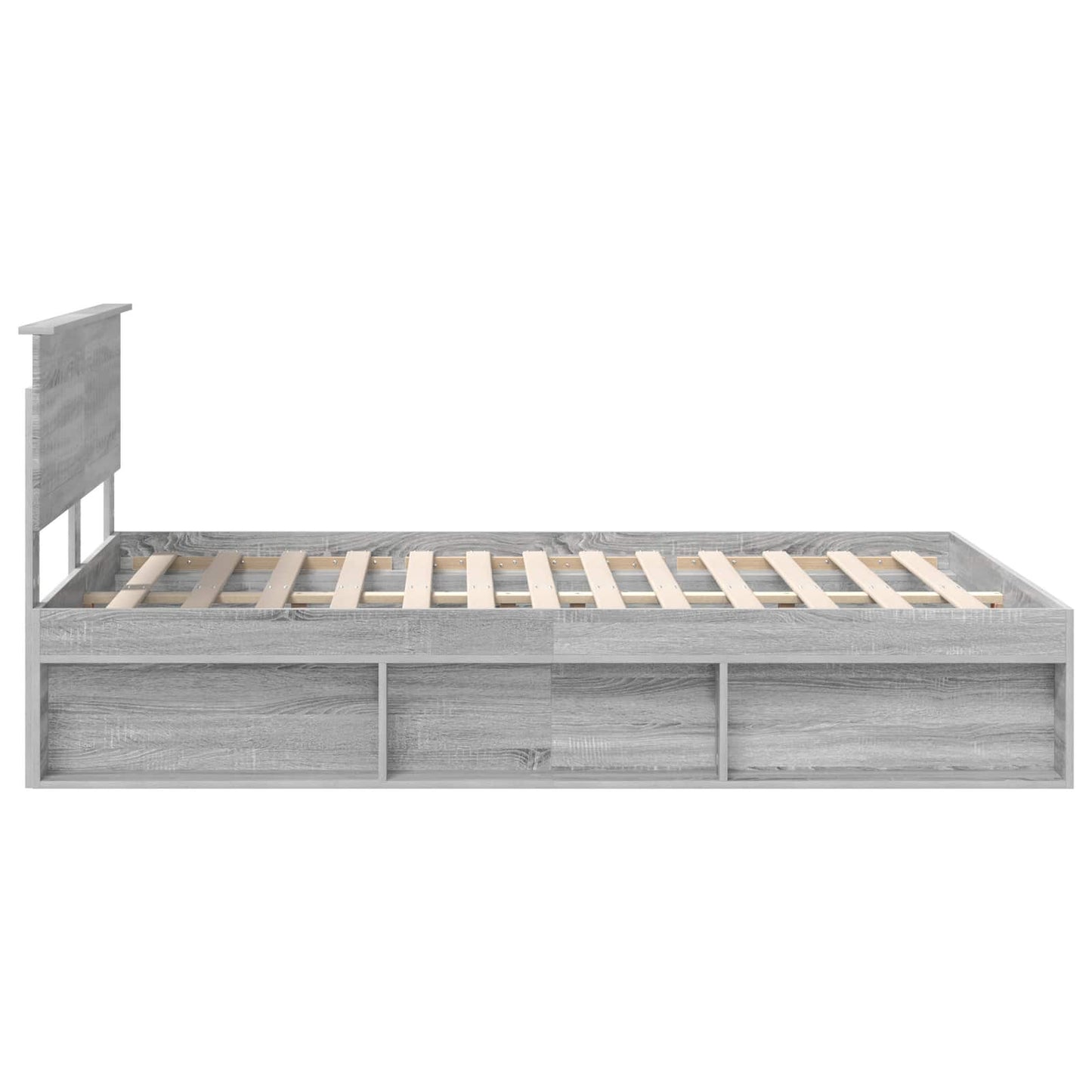 Bedframe Grijs Sonoma 135 x 190 cm Massief grenenhout is nu te koop bij PeponiXL, paradijselijk wonen!
