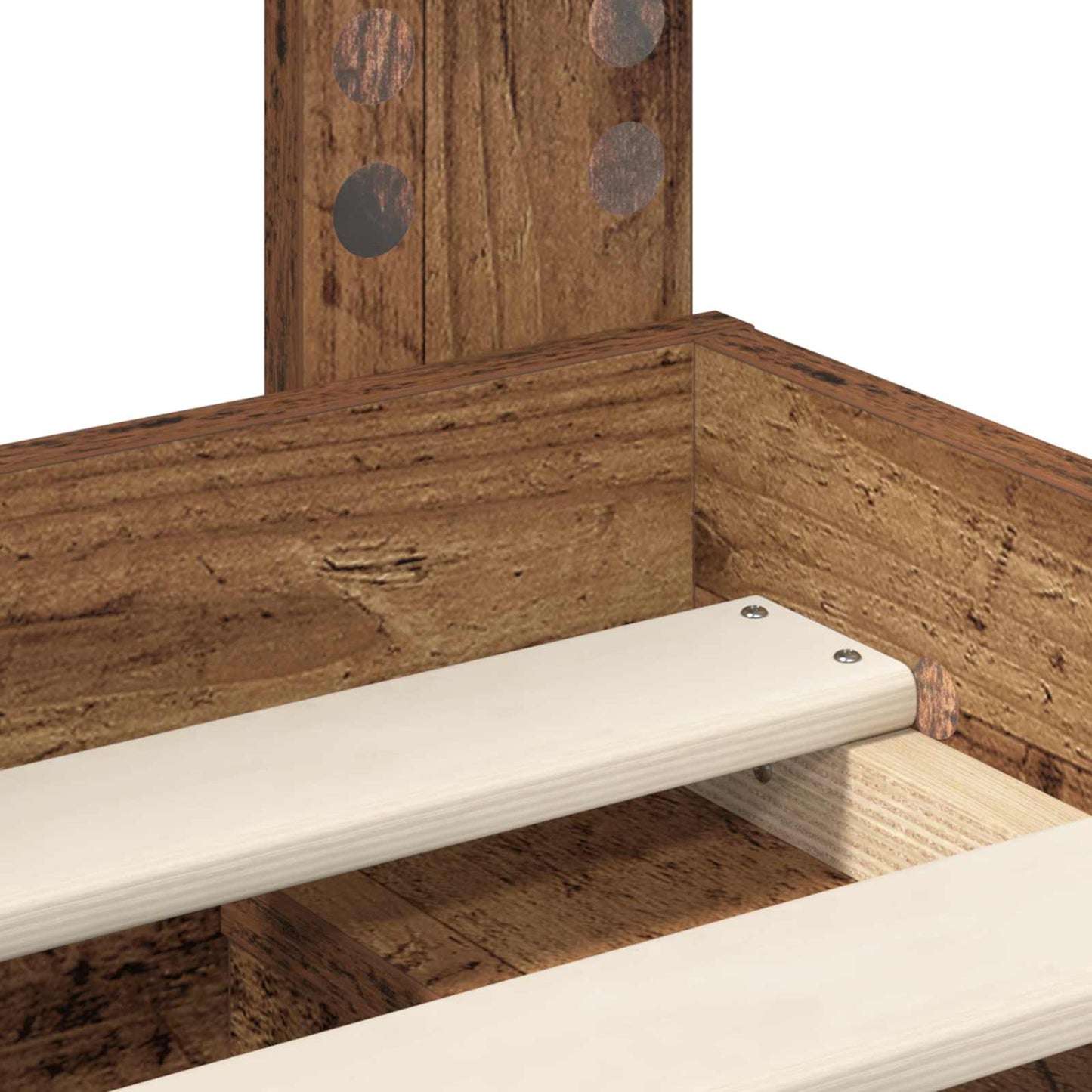 Bedframe met hoofdeinde Oudhout 135 x 190 cm Massief grenenhout is nu te koop bij PeponiXL, paradijselijk wonen!