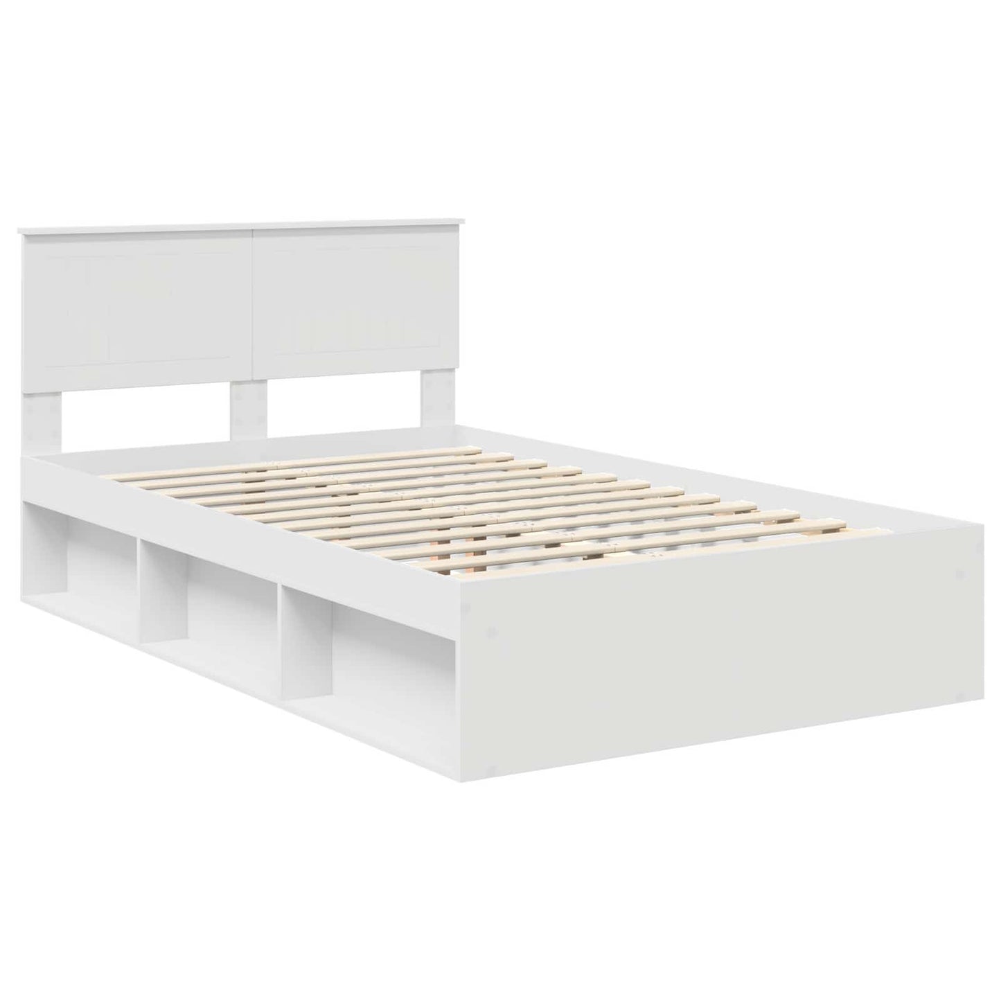 Bedframe met hoofdeinde Wit 120 x 200 cm Massief grenenhout is nu te koop bij PeponiXL, paradijselijk wonen!