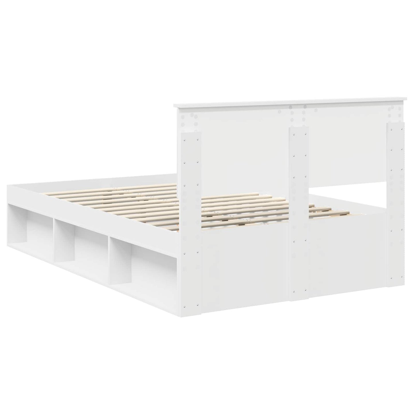Bedframe met hoofdeinde Wit 120 x 200 cm Massief grenenhout is nu te koop bij PeponiXL, paradijselijk wonen!