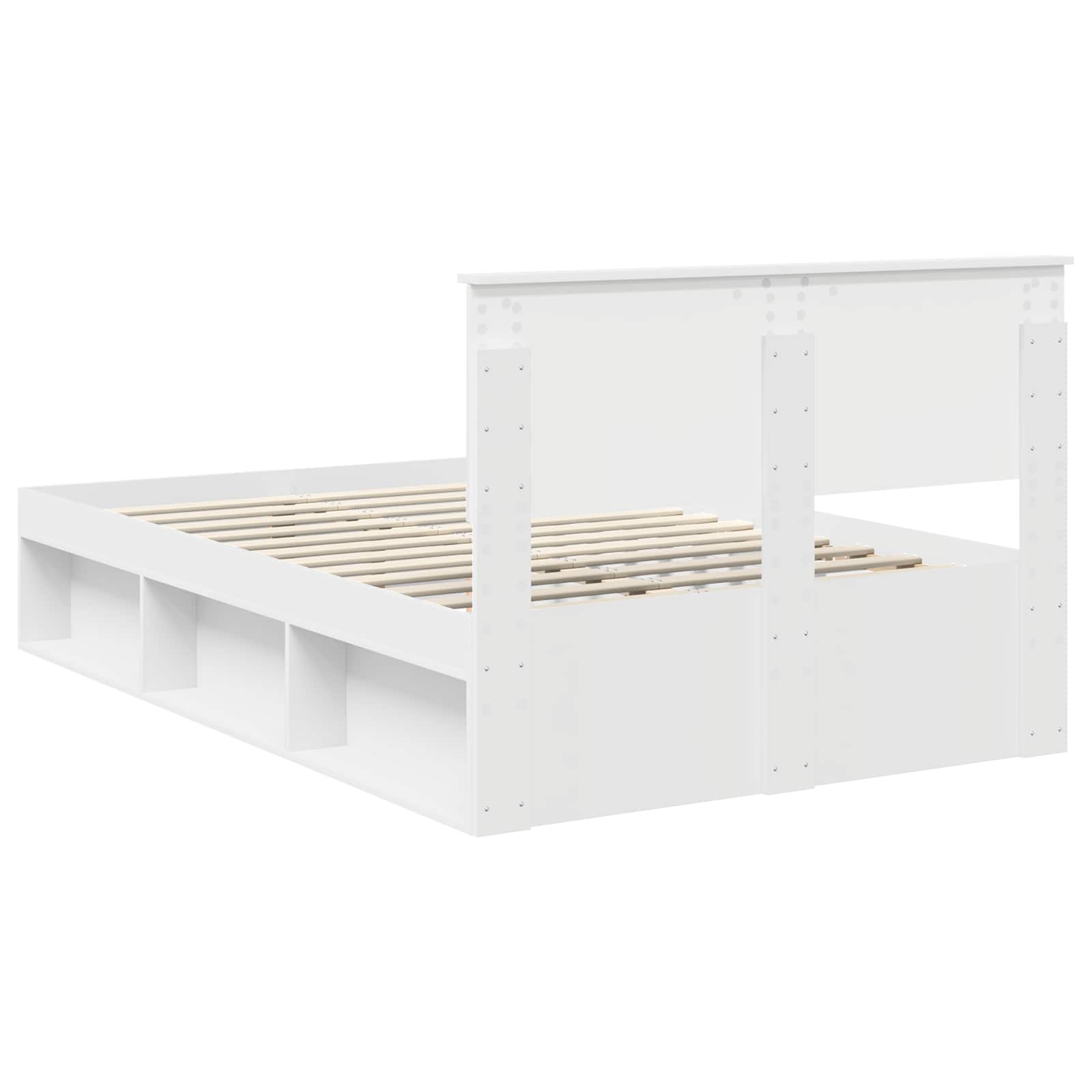 Bedframe met hoofdeinde Wit 120 x 200 cm Massief grenenhout is nu te koop bij PeponiXL, paradijselijk wonen!