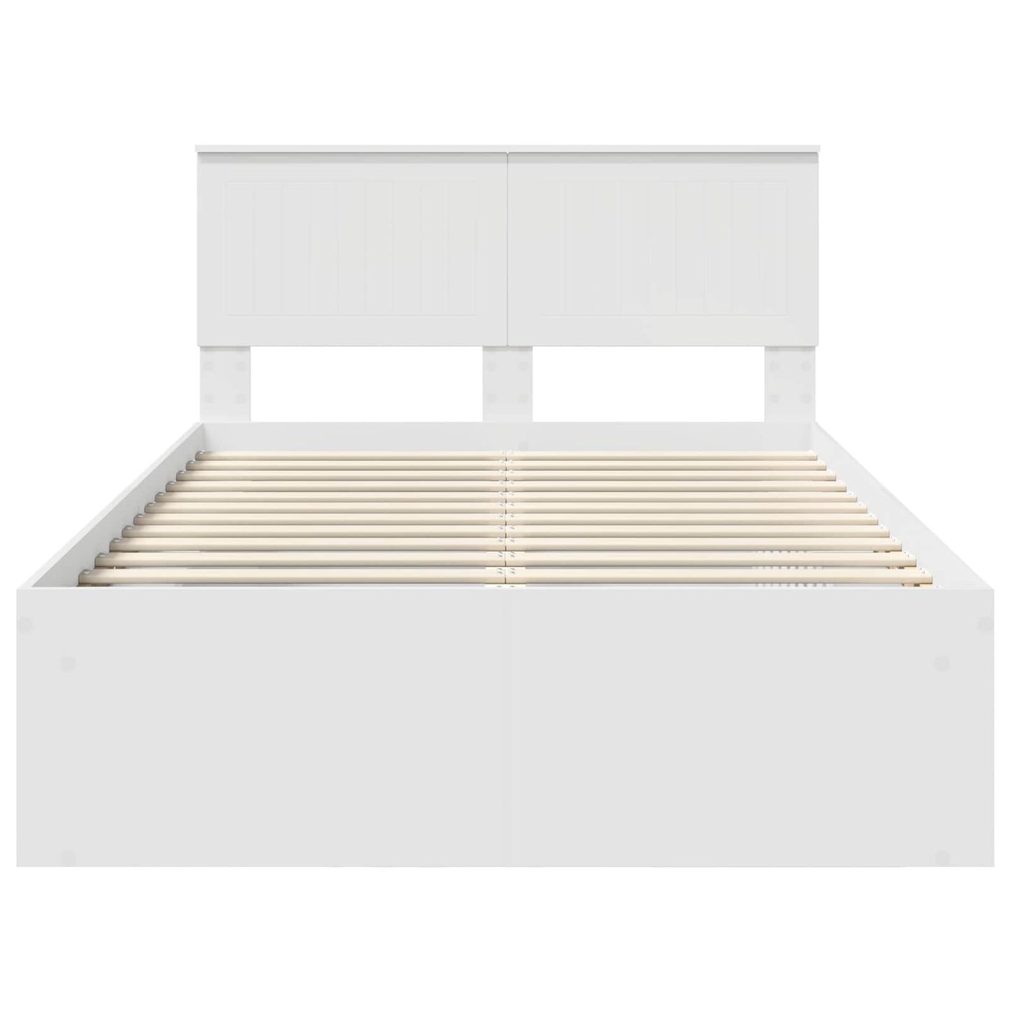 Bedframe met hoofdeinde Wit 120 x 200 cm Massief grenenhout is nu te koop bij PeponiXL, paradijselijk wonen!