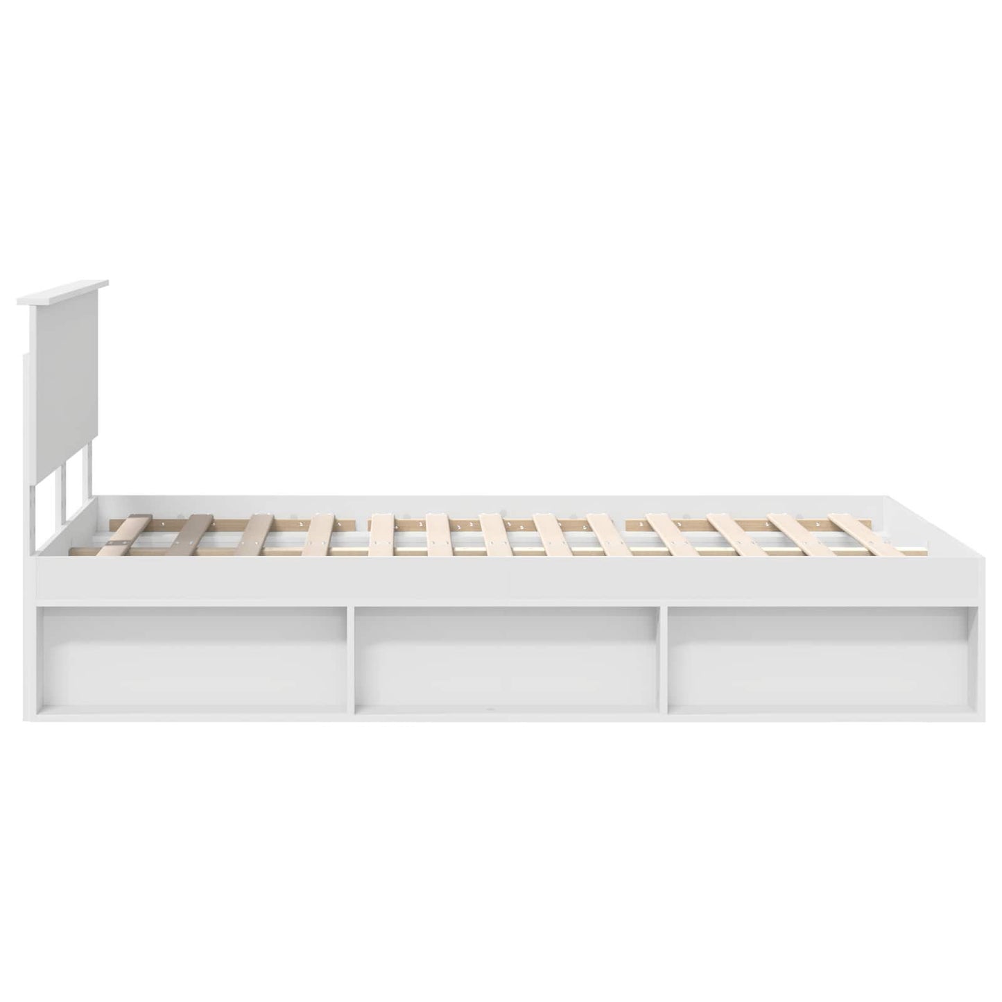 Bedframe met hoofdeinde Wit 120 x 200 cm Massief grenenhout is nu te koop bij PeponiXL, paradijselijk wonen!