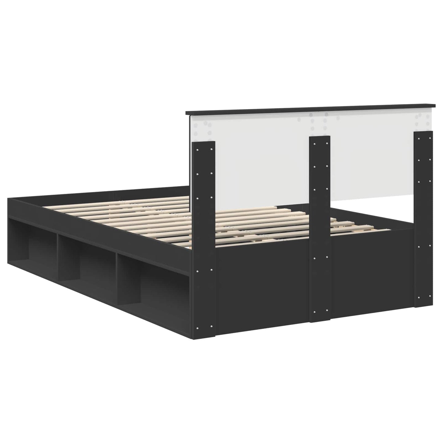 Bedframe met hoofdeinde Zwart 120 x 200 cm Massief grenenhout is nu te koop bij PeponiXL, paradijselijk wonen!