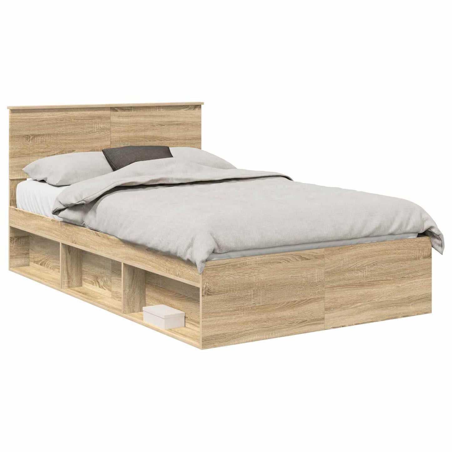 Bedframe met hoofdeinde Sonoma 120 x 200 cm Massief grenenhout is nu te koop bij PeponiXL, paradijselijk wonen!
