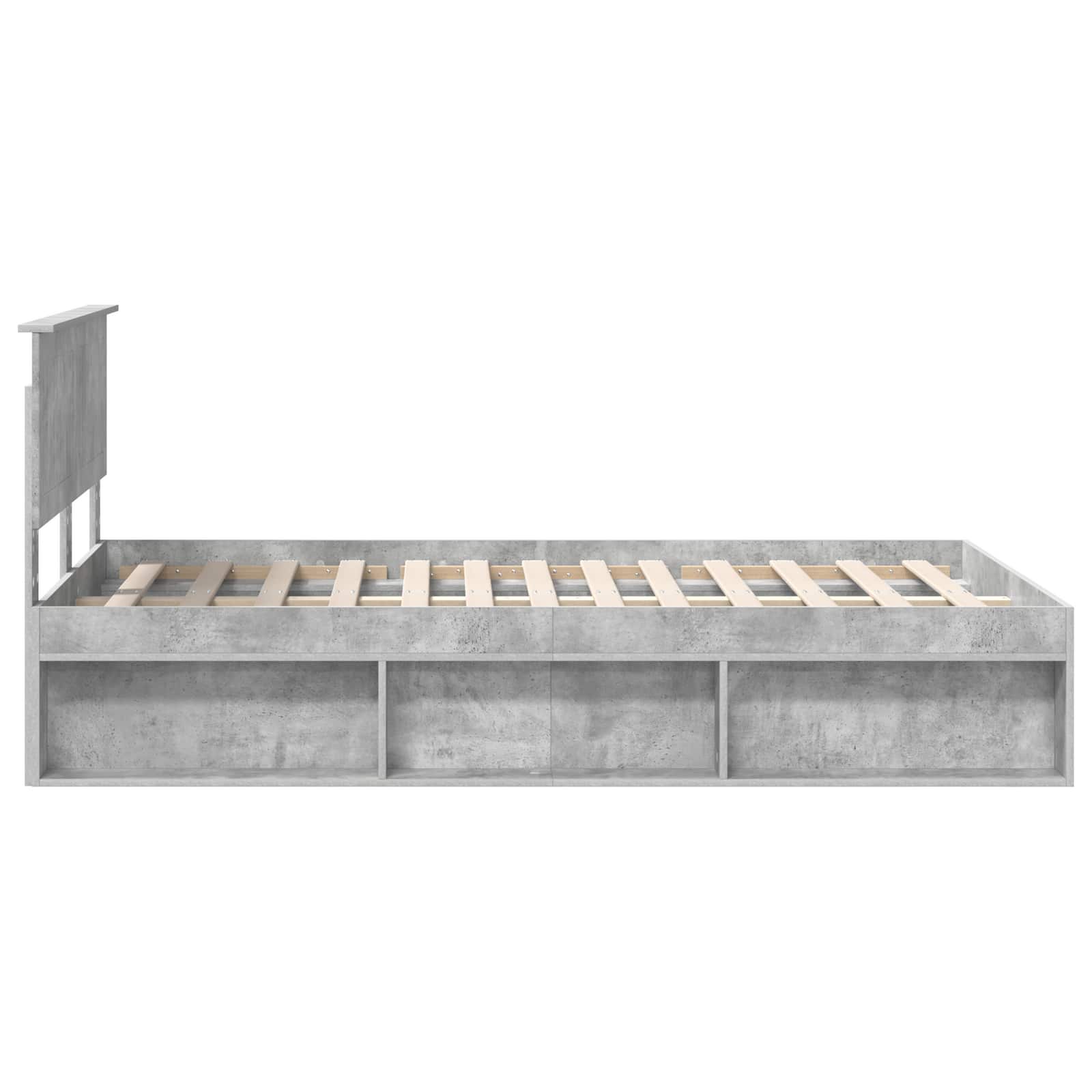 Bedframe met hoofdeinde Beton 120 x 200 cm Massief grenenhout is nu te koop bij PeponiXL, paradijselijk wonen!