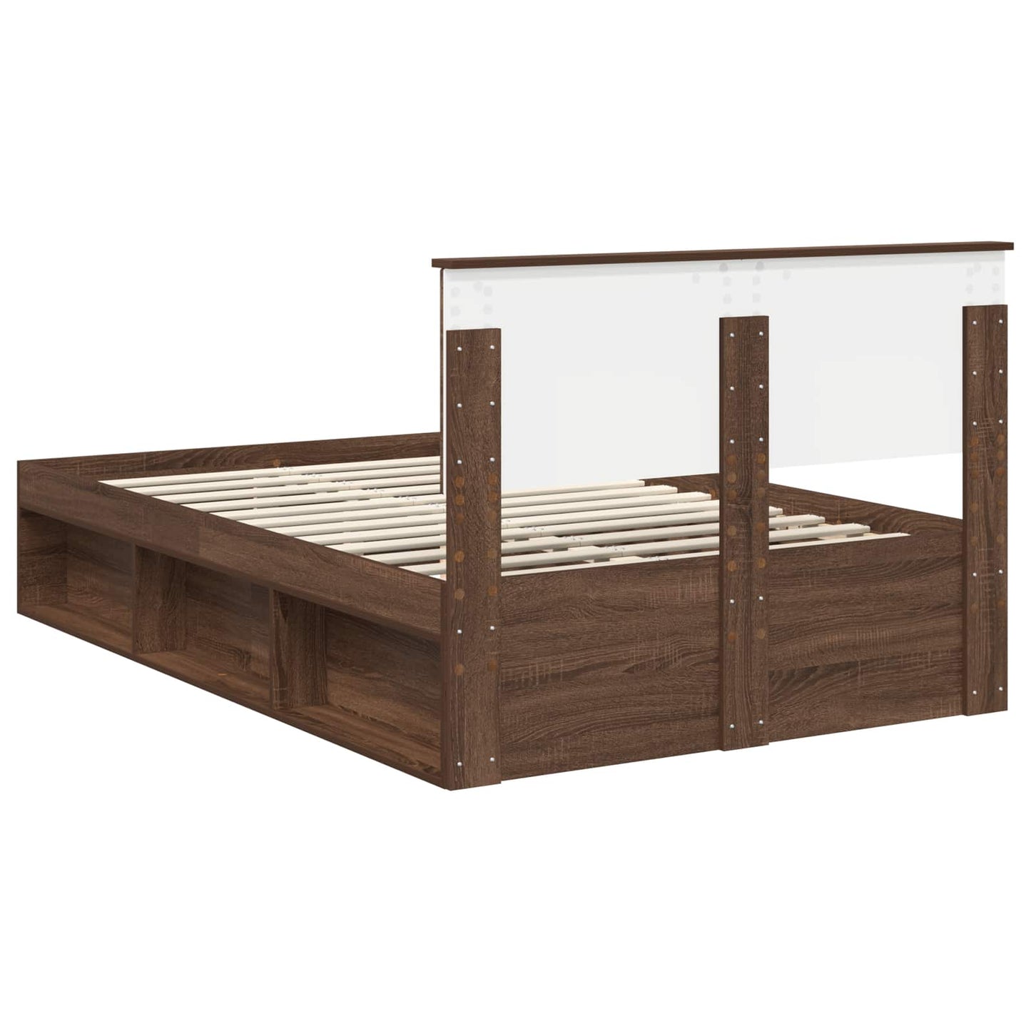 Bedframe Bruin Eiken 120 x 200 cm Massief grenenhout is nu te koop bij PeponiXL, paradijselijk wonen!
