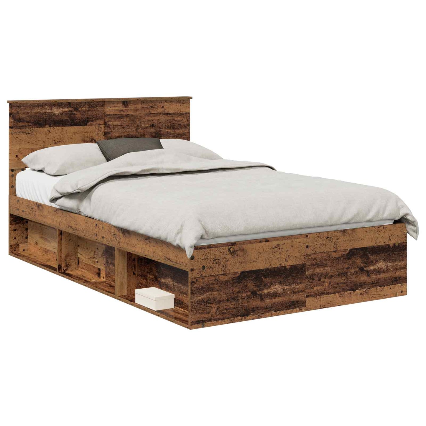Bedframe met hoofdeinde Oudhout 120 x 200 cm Massief grenenhout is nu te koop bij PeponiXL, paradijselijk wonen!