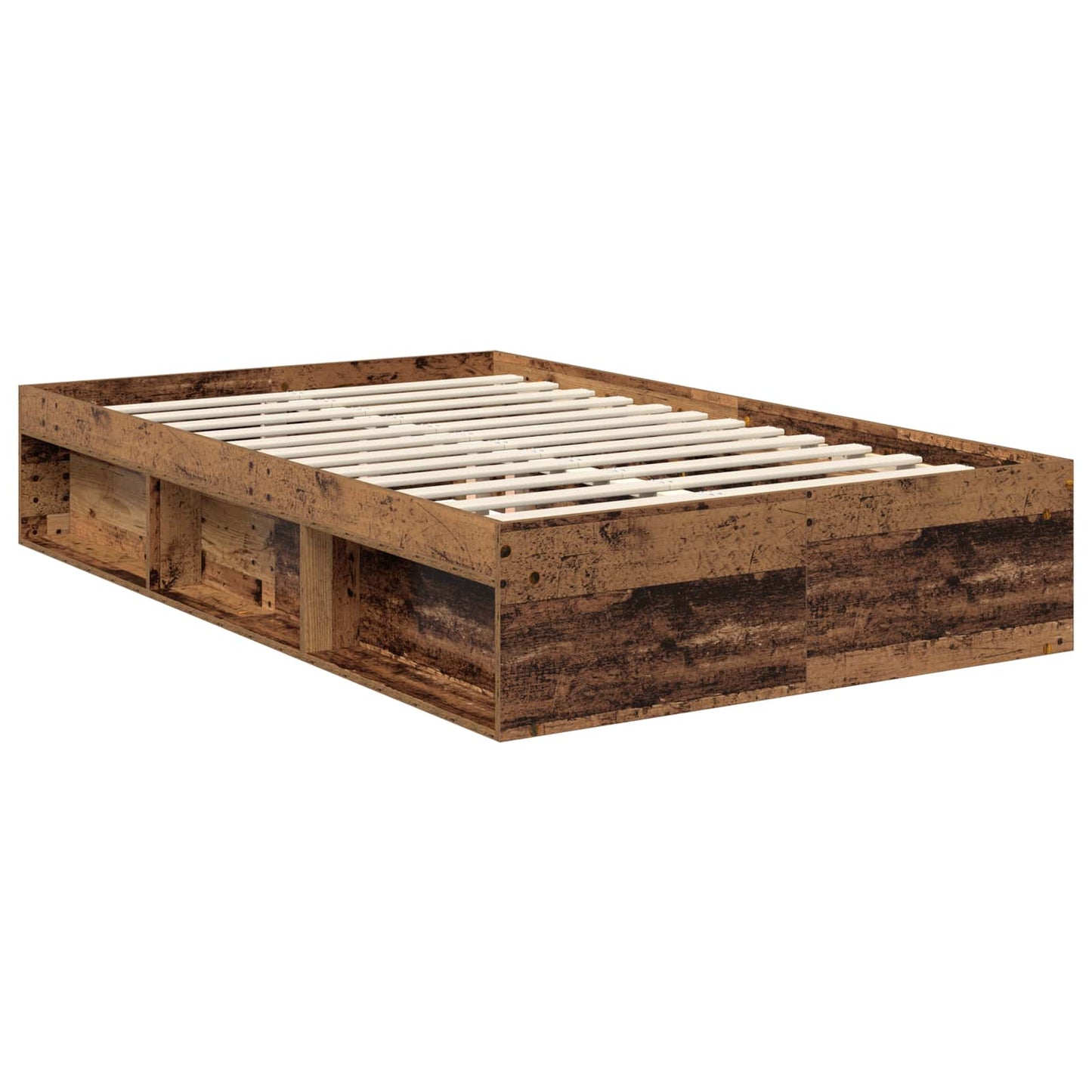Bedframe met hoofdeinde Oudhout 120 x 200 cm Massief grenenhout is nu te koop bij PeponiXL, paradijselijk wonen!