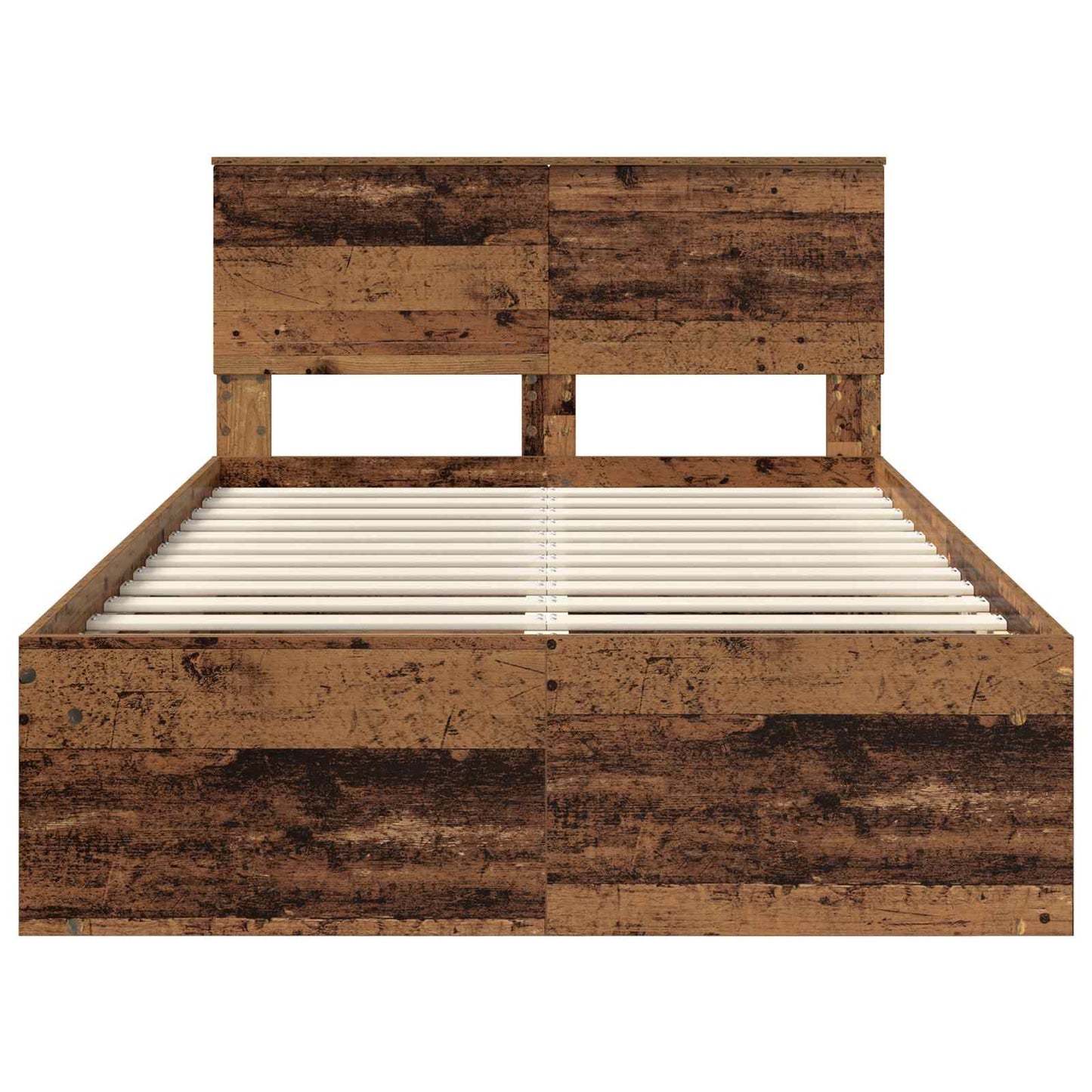 Bedframe met hoofdeinde Oudhout 120 x 200 cm Massief grenenhout is nu te koop bij PeponiXL, paradijselijk wonen!