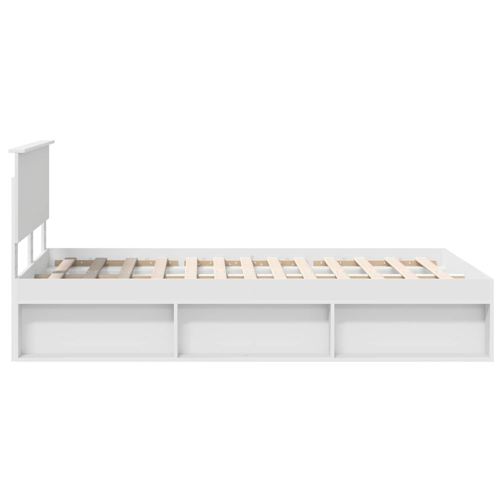 Bedframe met hoofdeinde Wit 120 x 190 cm Massief grenenhout is nu te koop bij PeponiXL, paradijselijk wonen!
