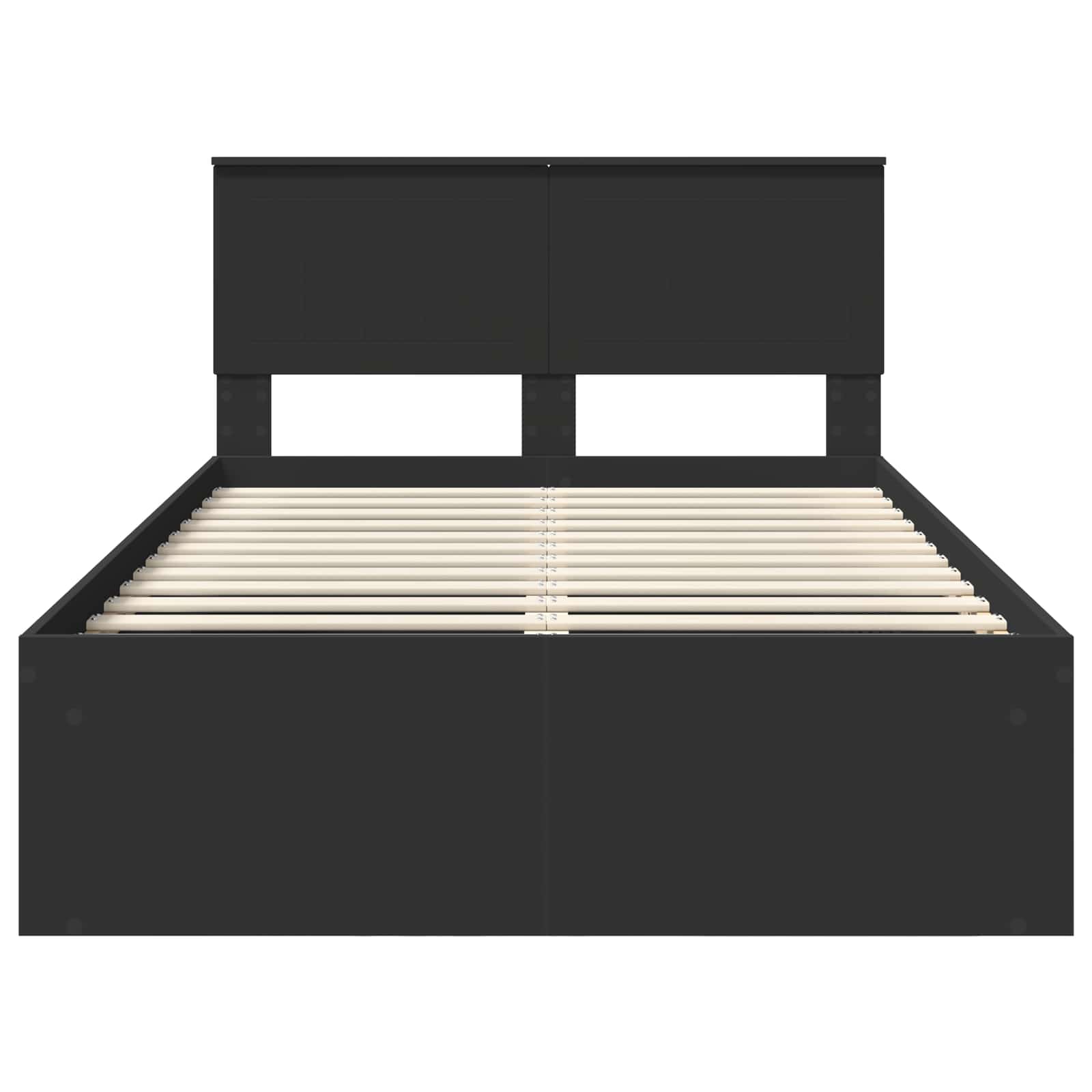 Bedframe met hoofdeinde Zwart 120 x 190 cm Massief grenenhout is nu te koop bij PeponiXL, paradijselijk wonen!