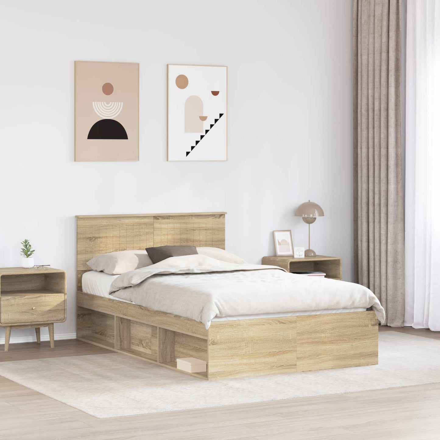 Bedframe met hoofdeinde Sonoma 120 x 190 cm Massief grenenhout is nu te koop bij PeponiXL, paradijselijk wonen!