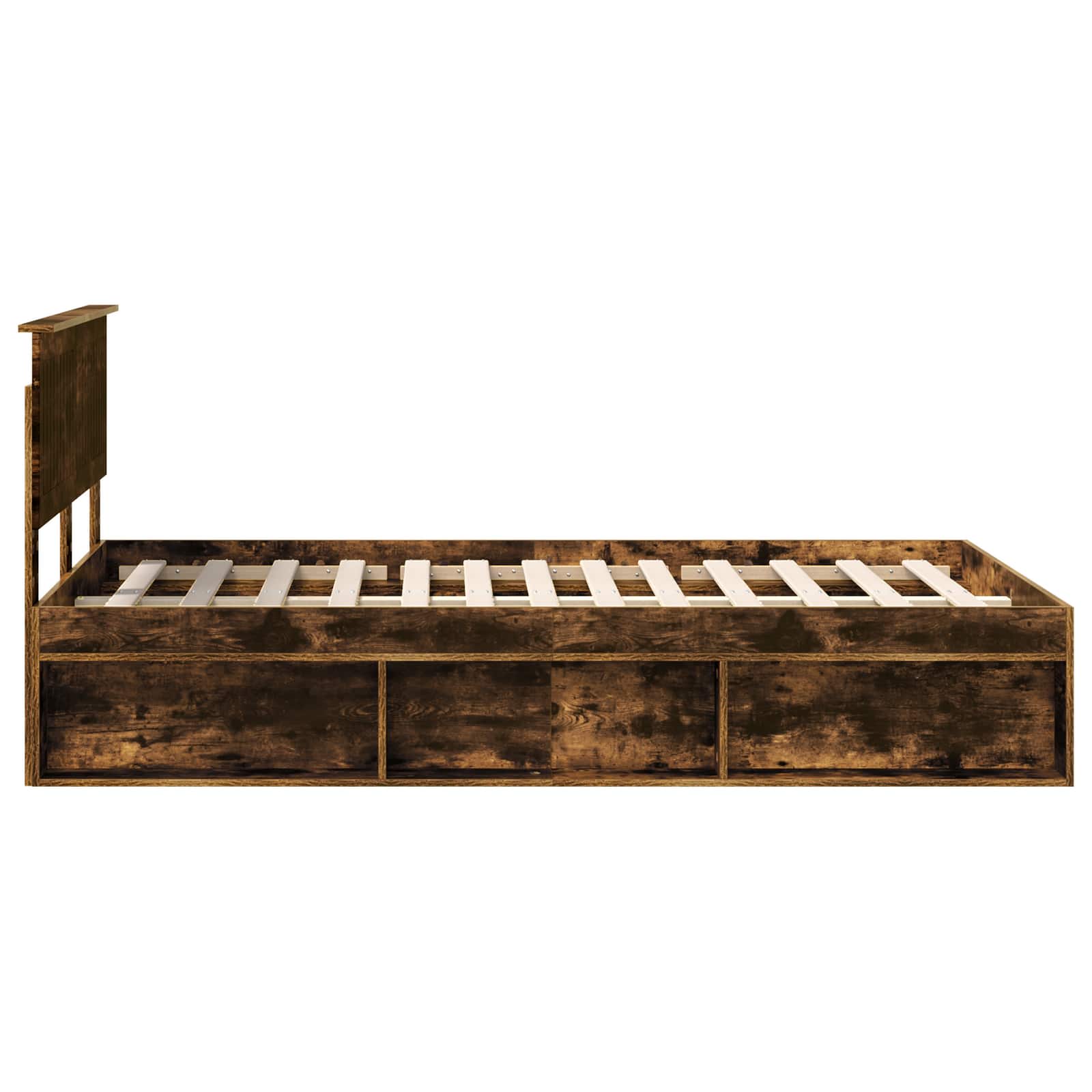 Bedframe Gerookt eiken 120 x 190 cm Massief grenenhout is nu te koop bij PeponiXL, paradijselijk wonen!
