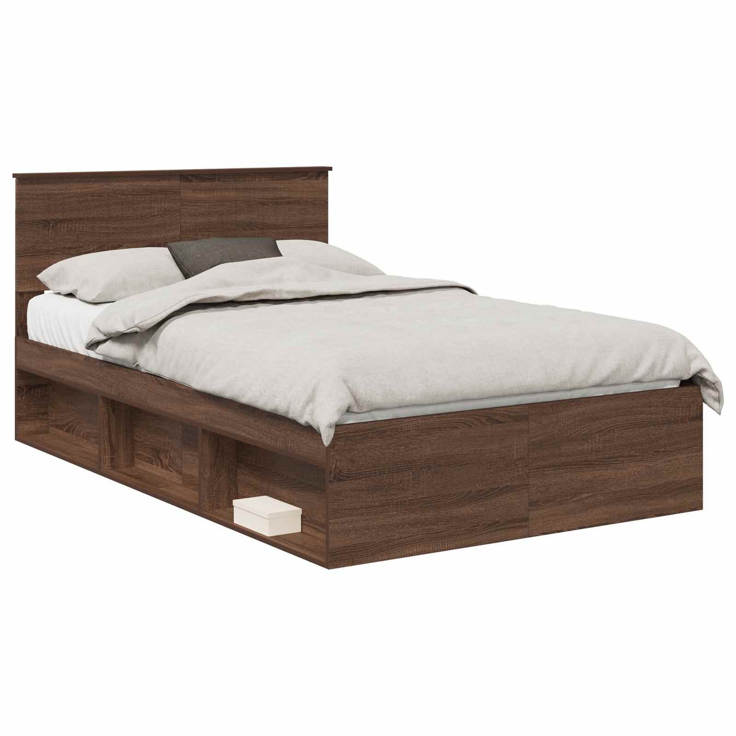 Bedframe Bruin Eiken 120 x 190 cm Massief grenenhout is nu te koop bij PeponiXL, paradijselijk wonen!