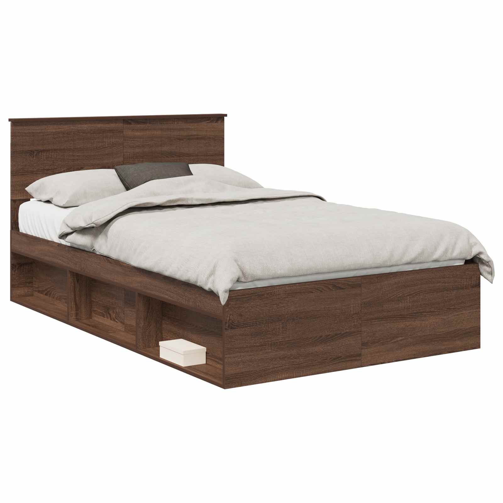 Bedframe Bruin Eiken 120 x 190 cm Massief grenenhout is nu te koop bij PeponiXL, paradijselijk wonen!