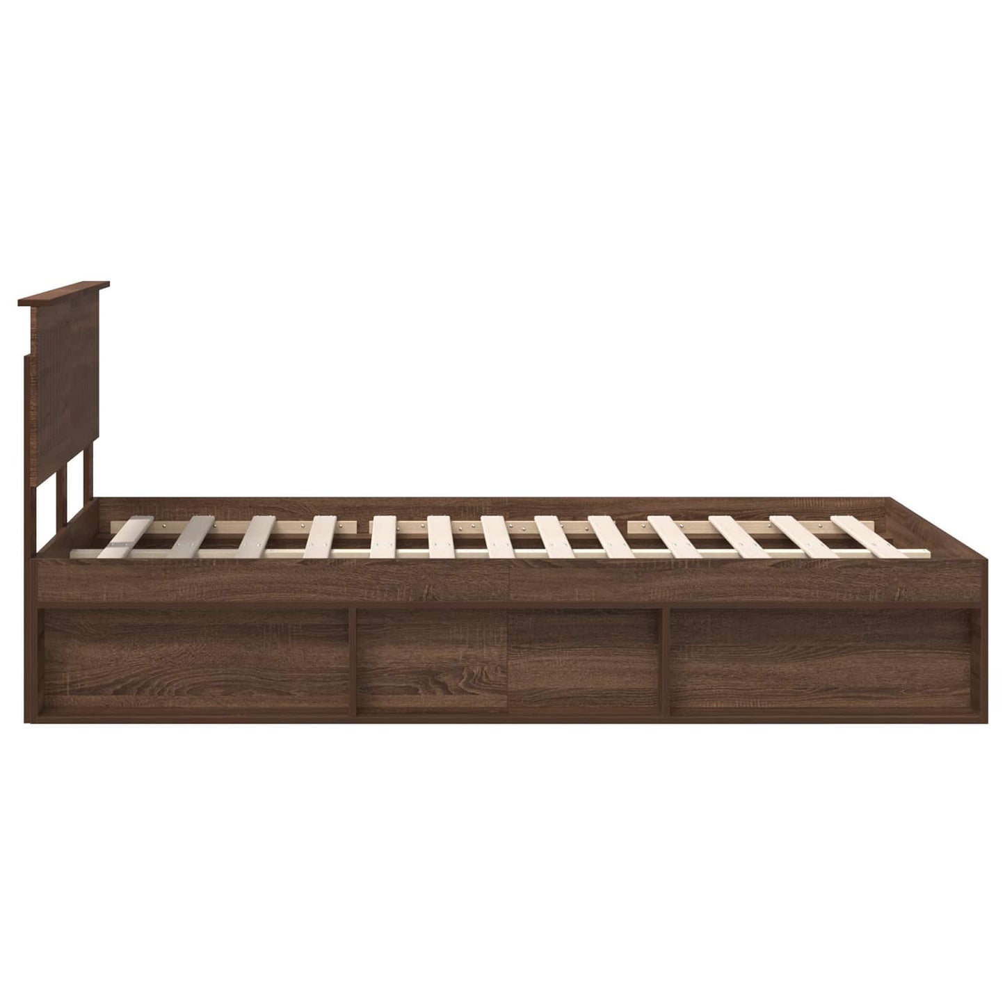 Bedframe Bruin Eiken 120 x 190 cm Massief grenenhout is nu te koop bij PeponiXL, paradijselijk wonen!