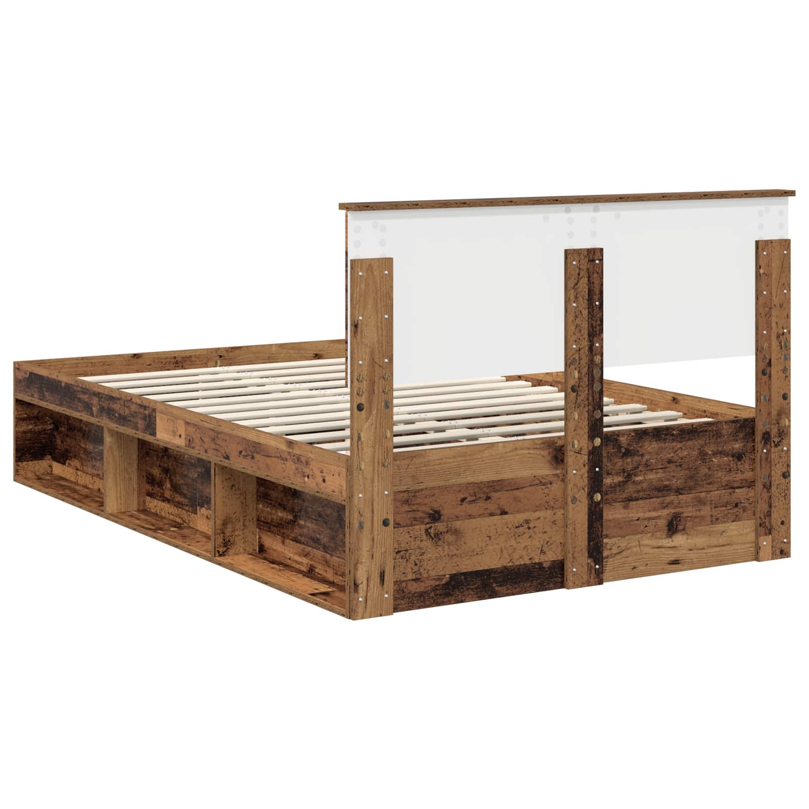 Bedframe met hoofdeinde Oudhout 120 x 190 cm Massief grenenhout is nu te koop bij PeponiXL, paradijselijk wonen!