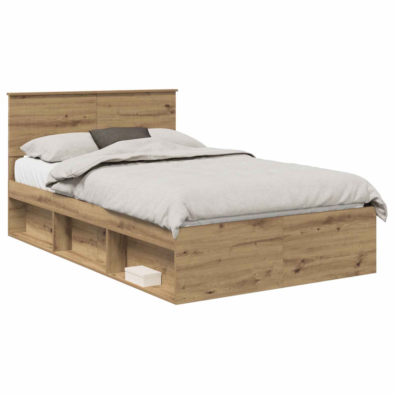 Bedframe Ambachtelijk eiken 120 x 190 cm Massief grenenhout is nu te koop bij PeponiXL, paradijselijk wonen!