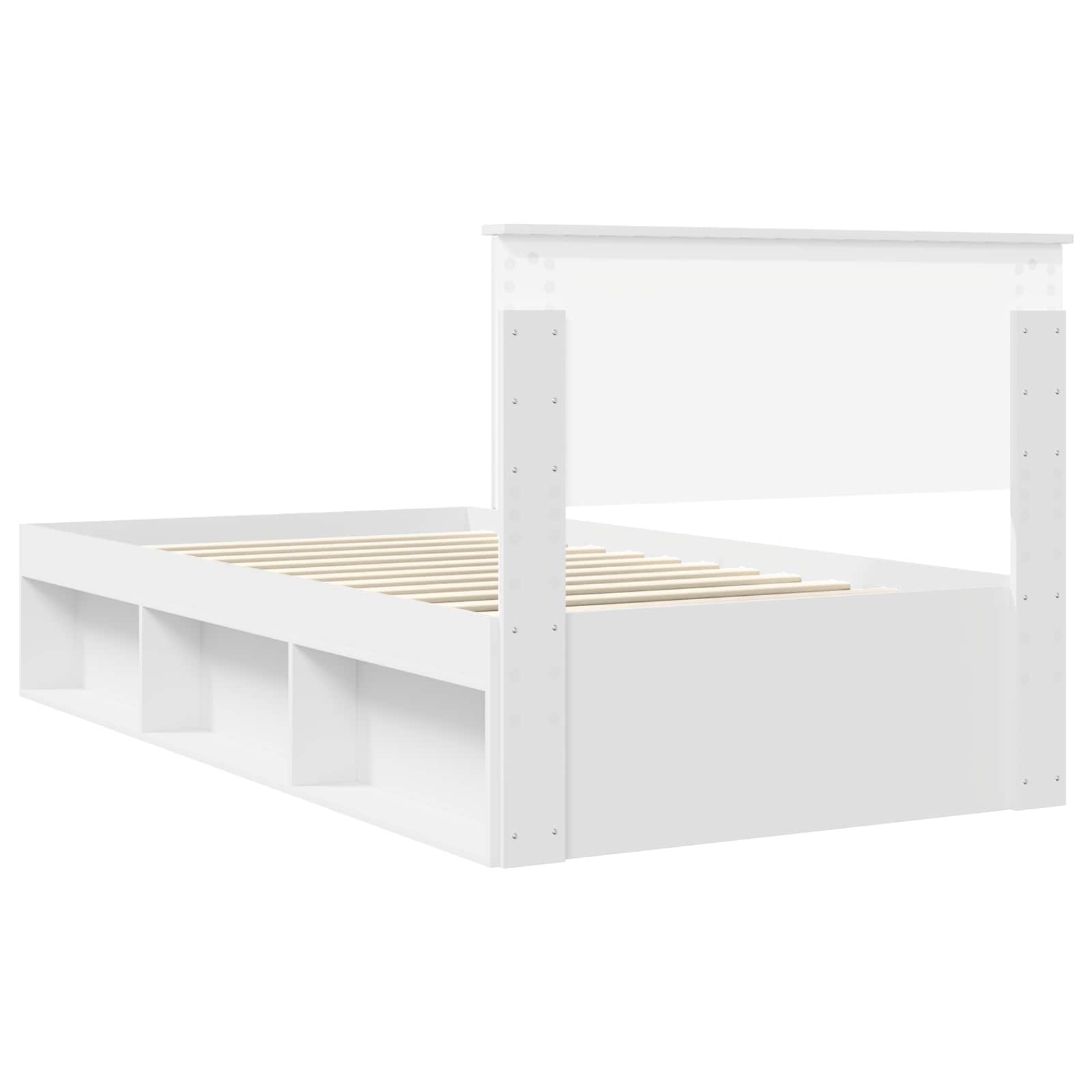 Bedframe met hoofdeinde Wit 100 x 200 cm Massief grenenhout is nu te koop bij PeponiXL, paradijselijk wonen!